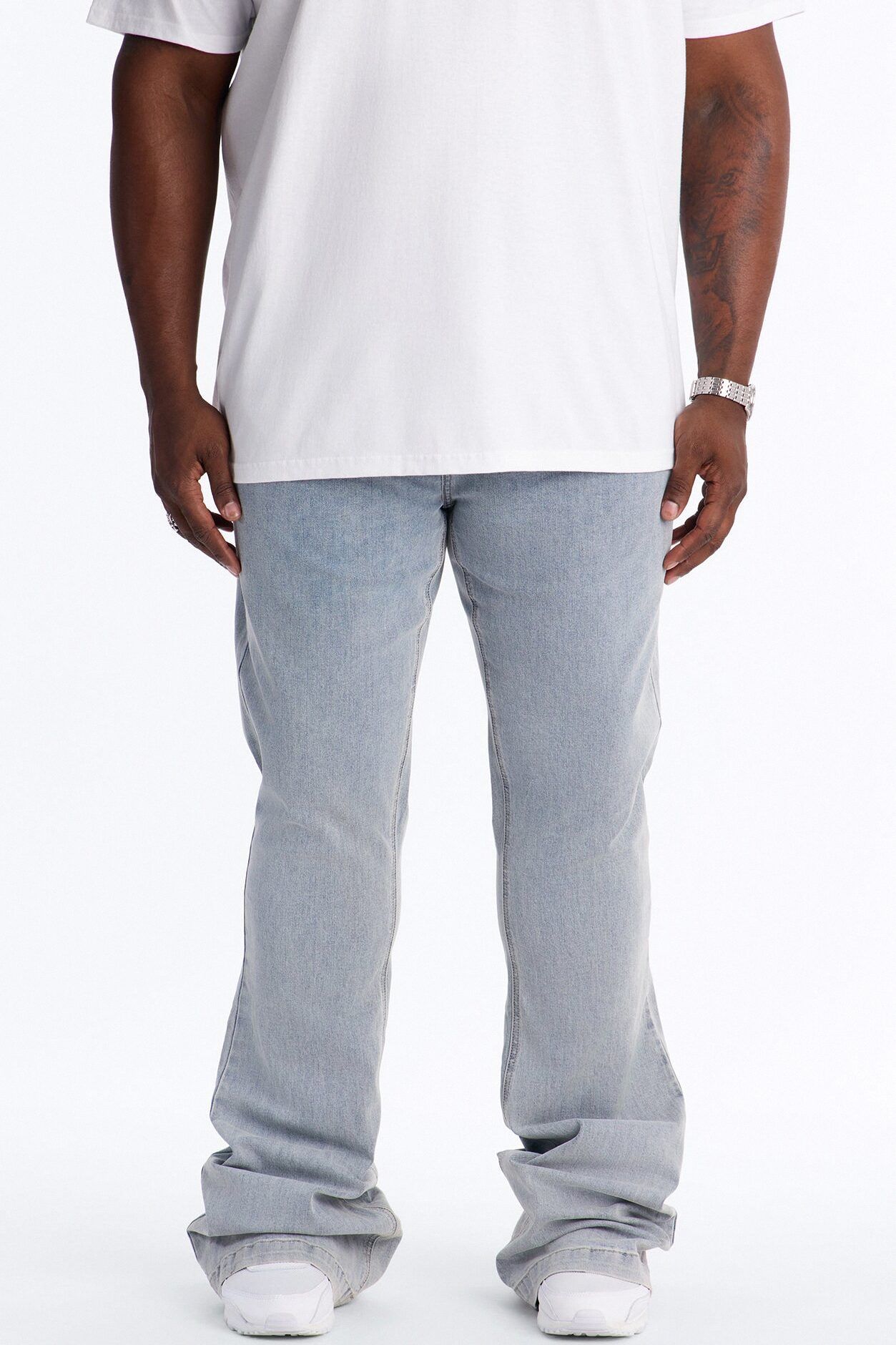 Super Stacked Skinny Flare Jean - Light Blue Wash