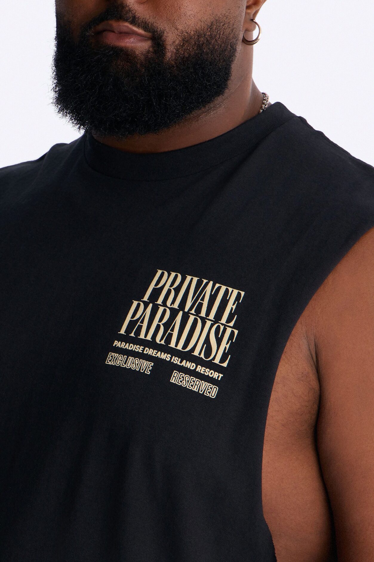 Private Paradise Muscle Tee - Black