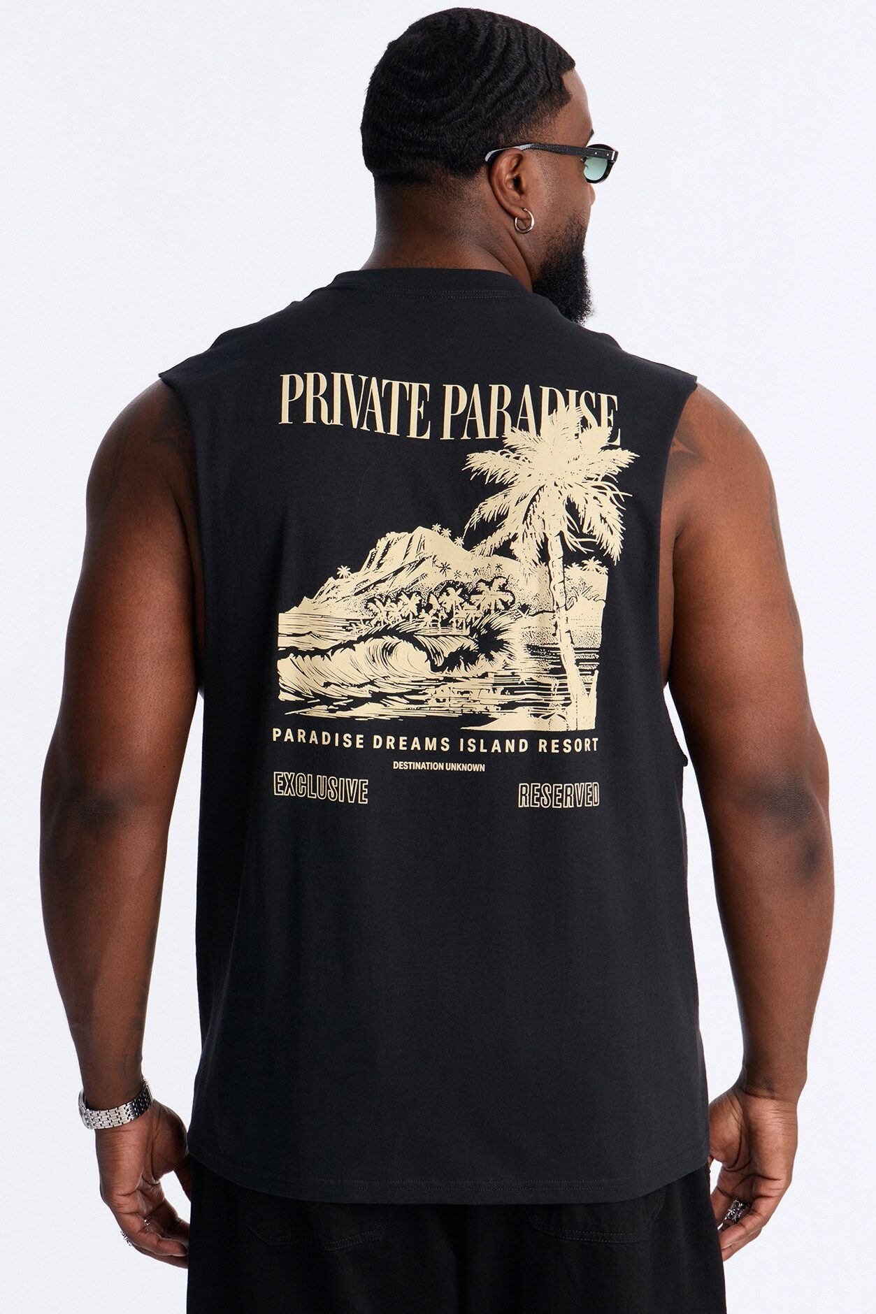 Private Paradise Muscle Tee - Black