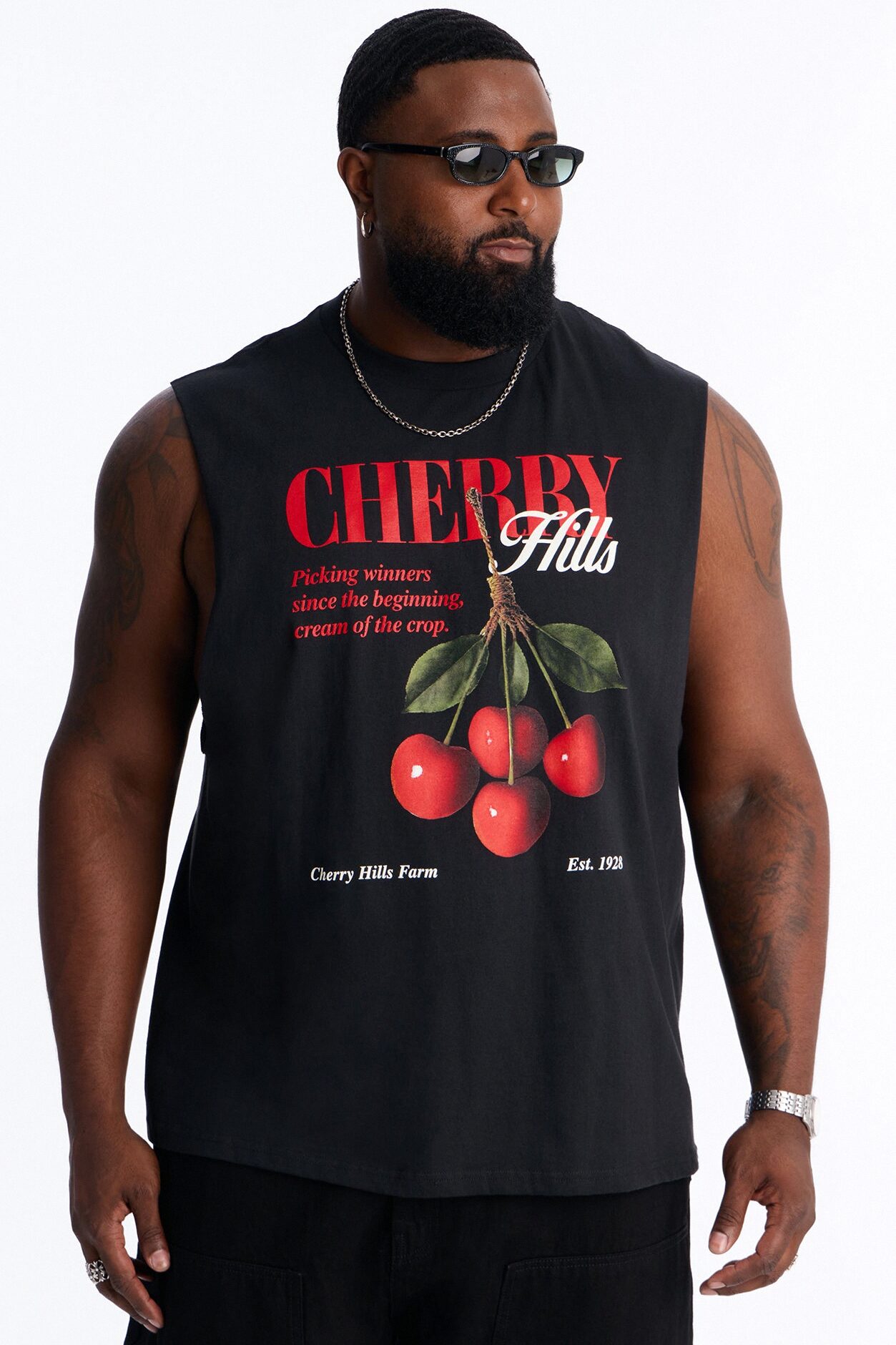 Cherry Hills Oversized Muscle Tee - Black