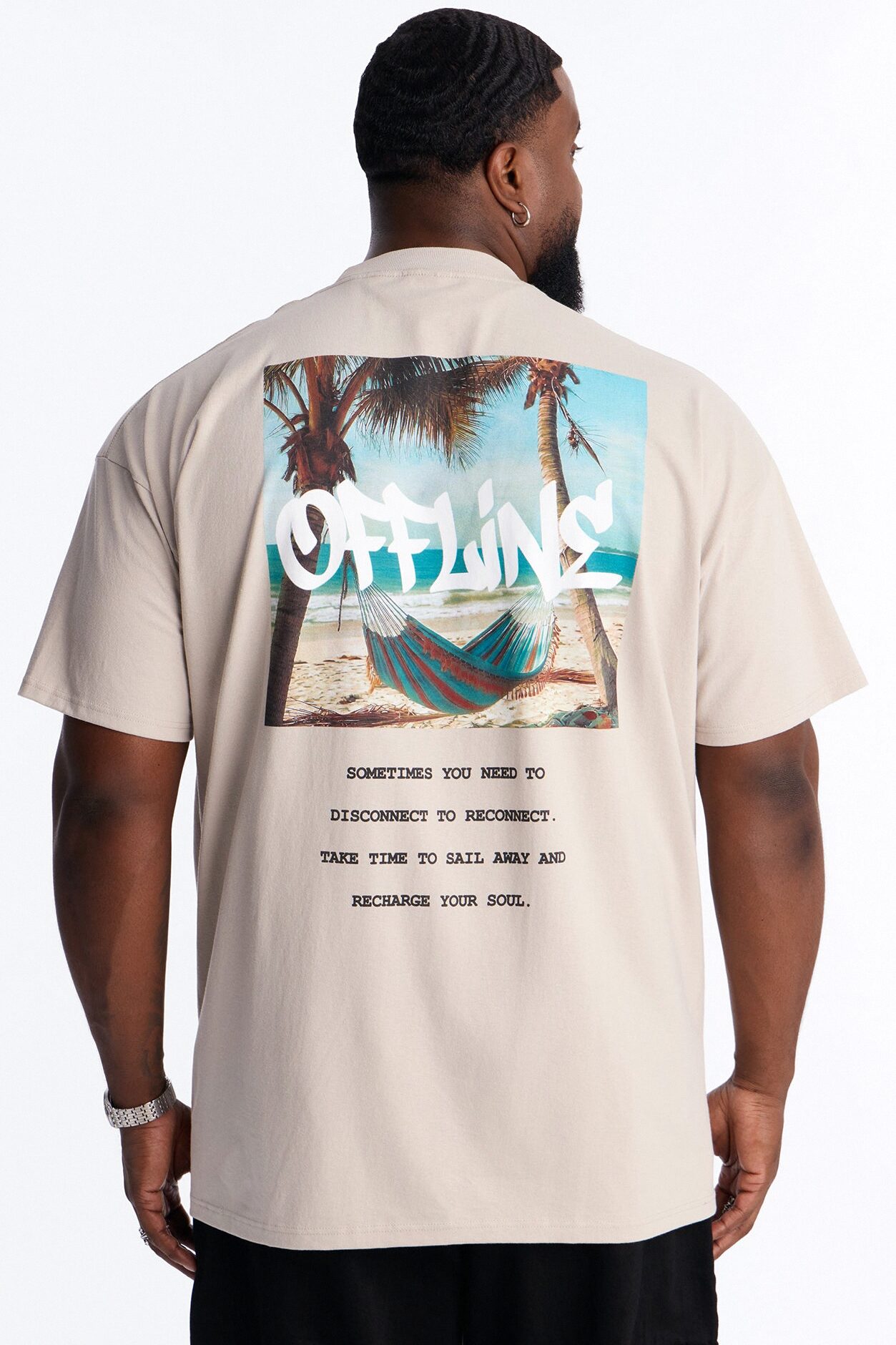 Going Offline Oversized Short Sleeve Tee - Light Grey