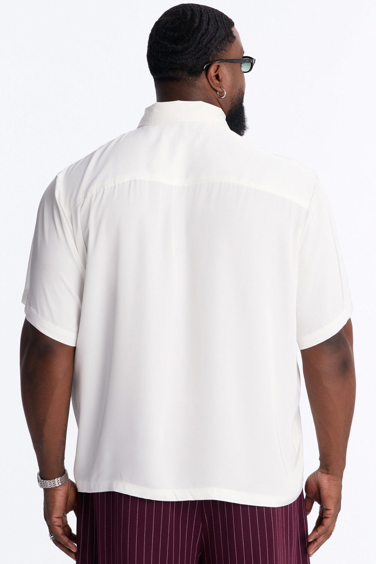 Relaxed Luxe Neckerchief Button Up Shirt - White