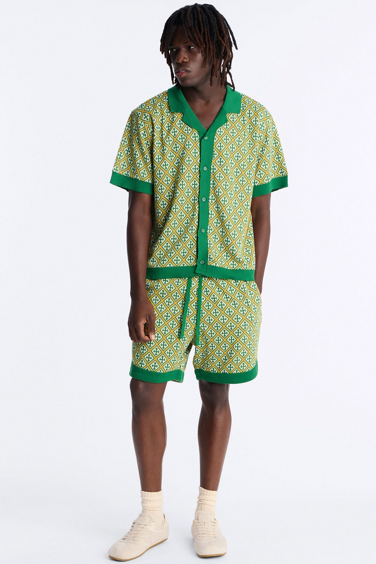 Relaxed Tunis Medina Jacquard Short - Green