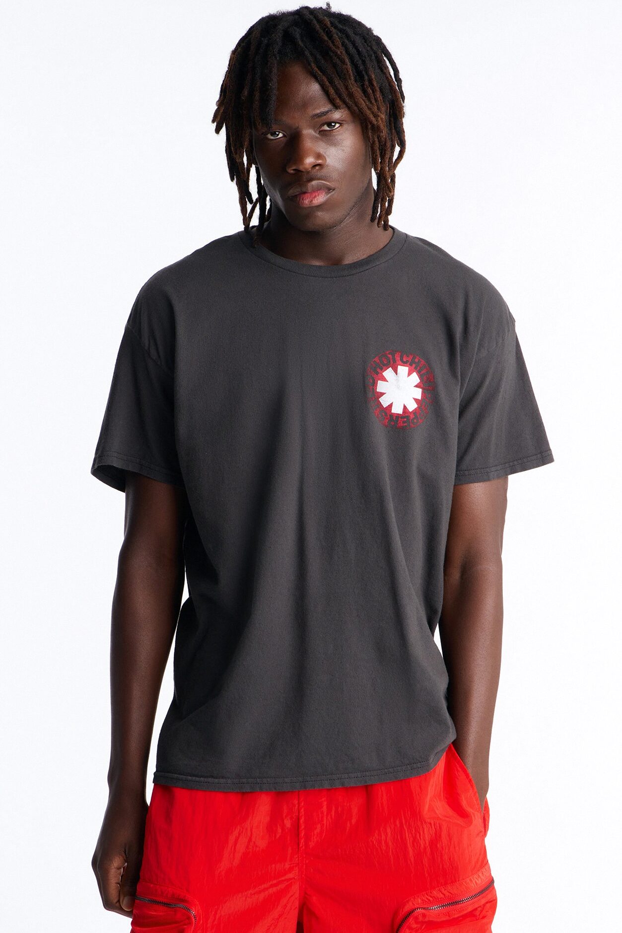 Red Hot Chili Peppers Stencil Vintage Short Sleeve Tee - Black Wash
