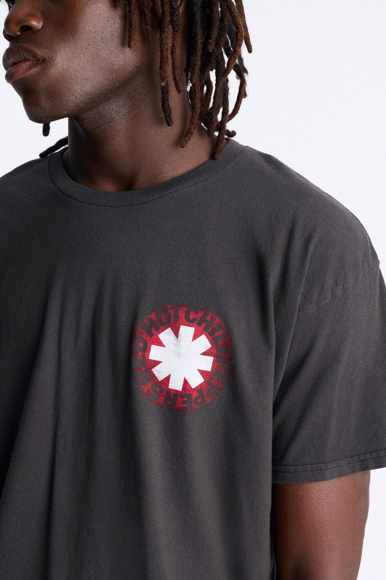 Red Hot Chili Peppers Stencil Vintage Short Sleeve Tee - Black Wash
