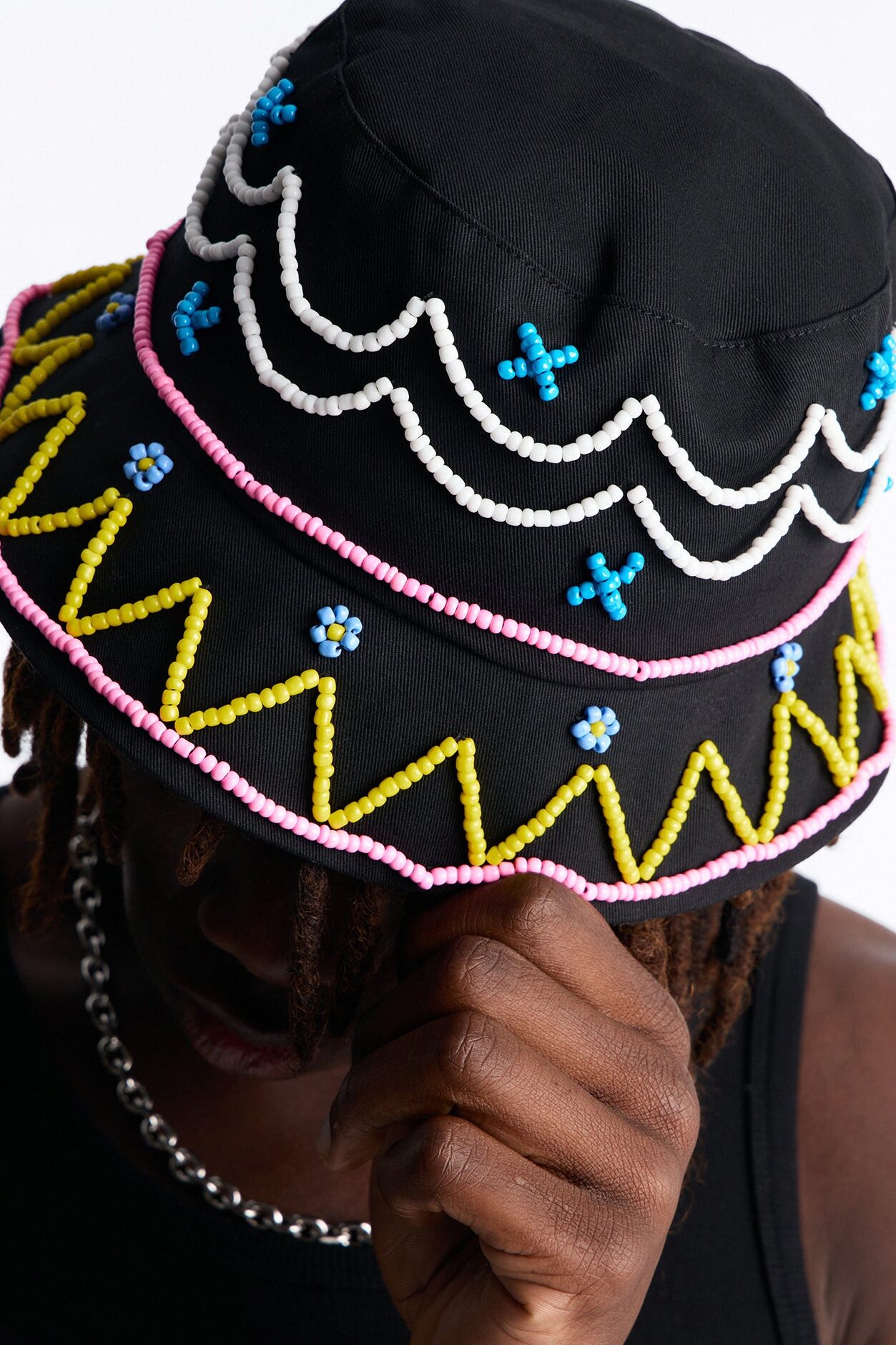 West Coast Beaded Bucket Hat - Black