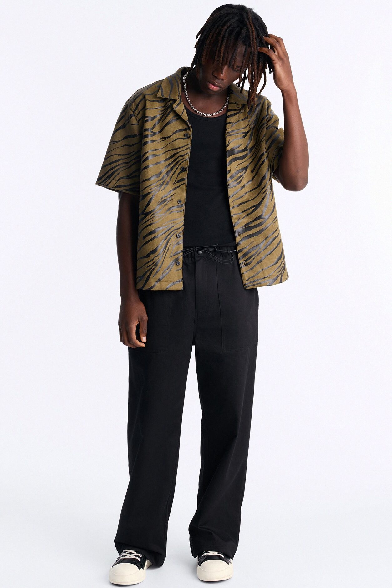 Can't Be Tamed Cuban Collar Button Up Shirt - Green