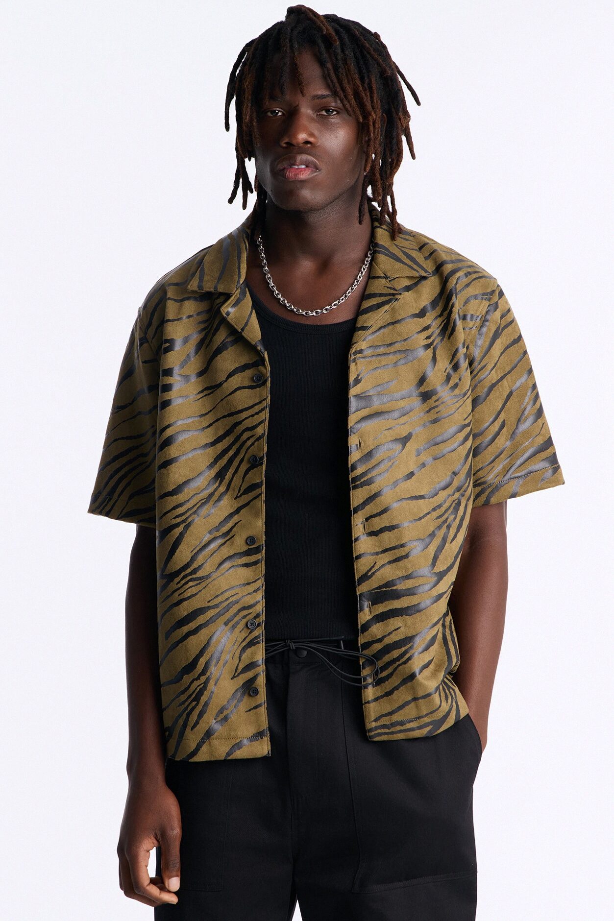 Can't Be Tamed Cuban Collar Button Up Shirt - Green