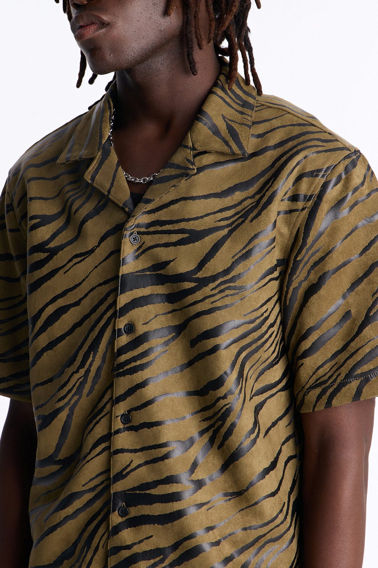 Can't Be Tamed Cuban Collar Button Up Shirt - Green
