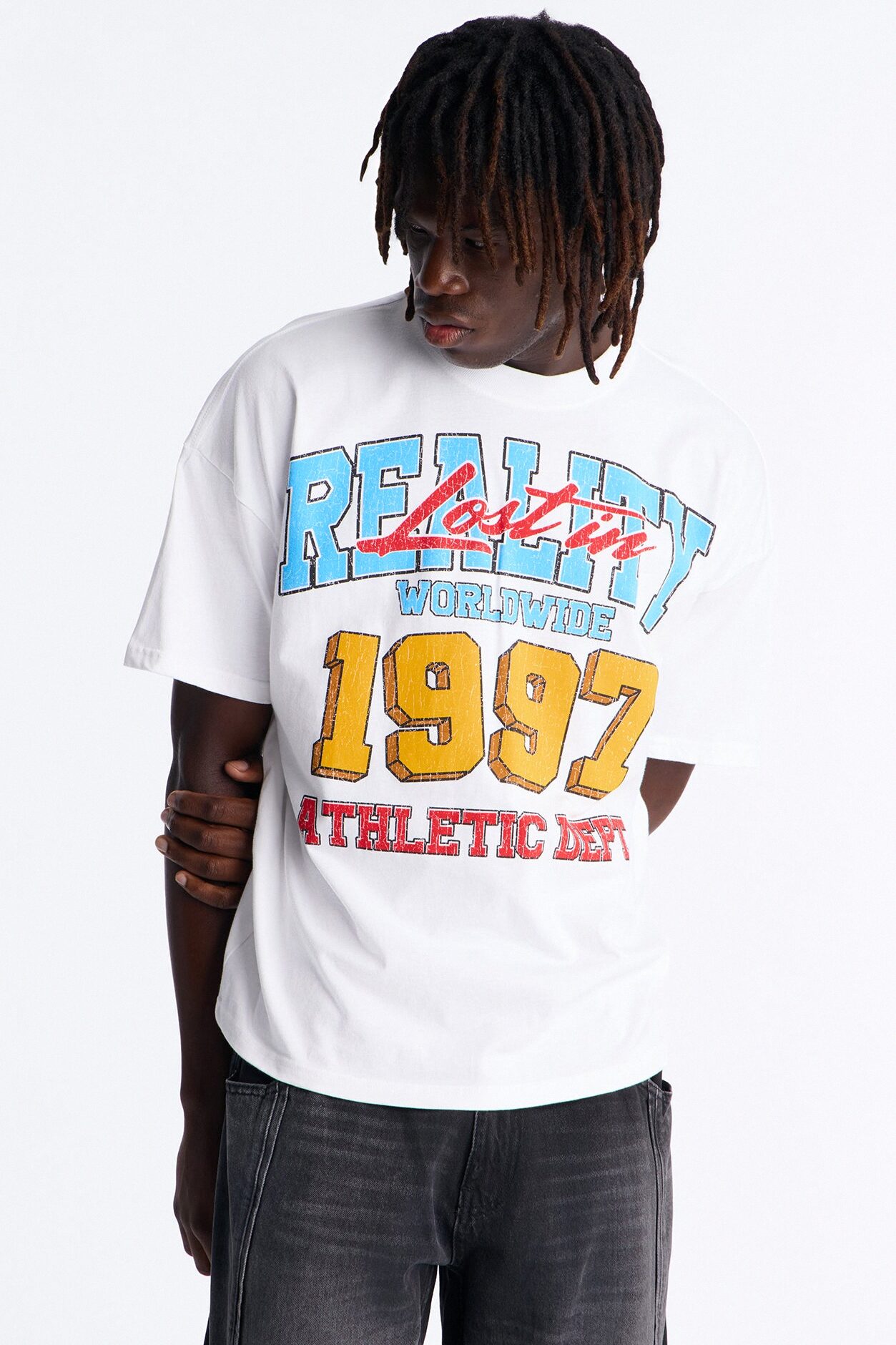 Lost In Reality Boxy Short Sleeve Tee - White