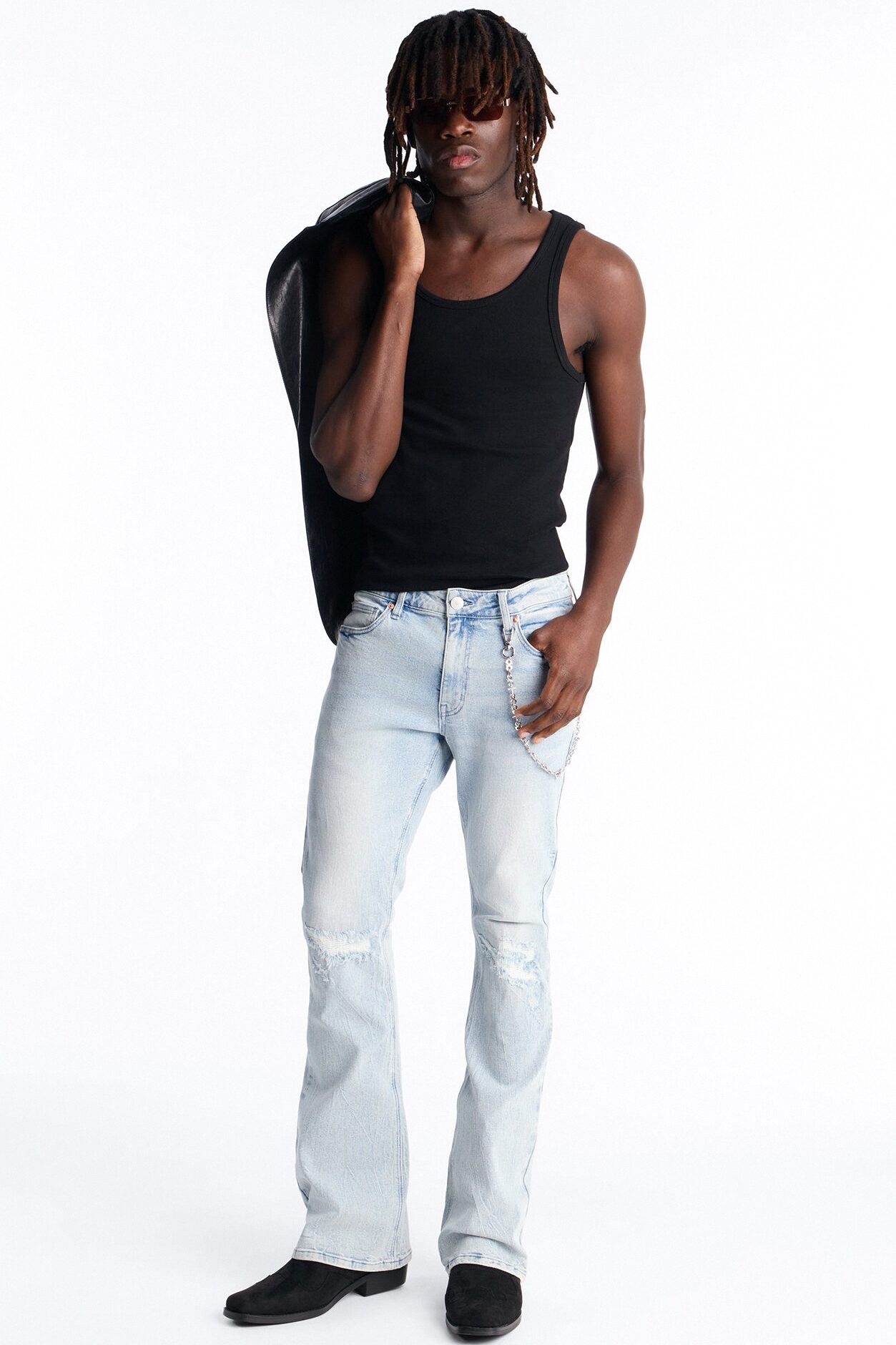 Dreamy Stacked Skinny Flare Jeans - Light Blue Wash
