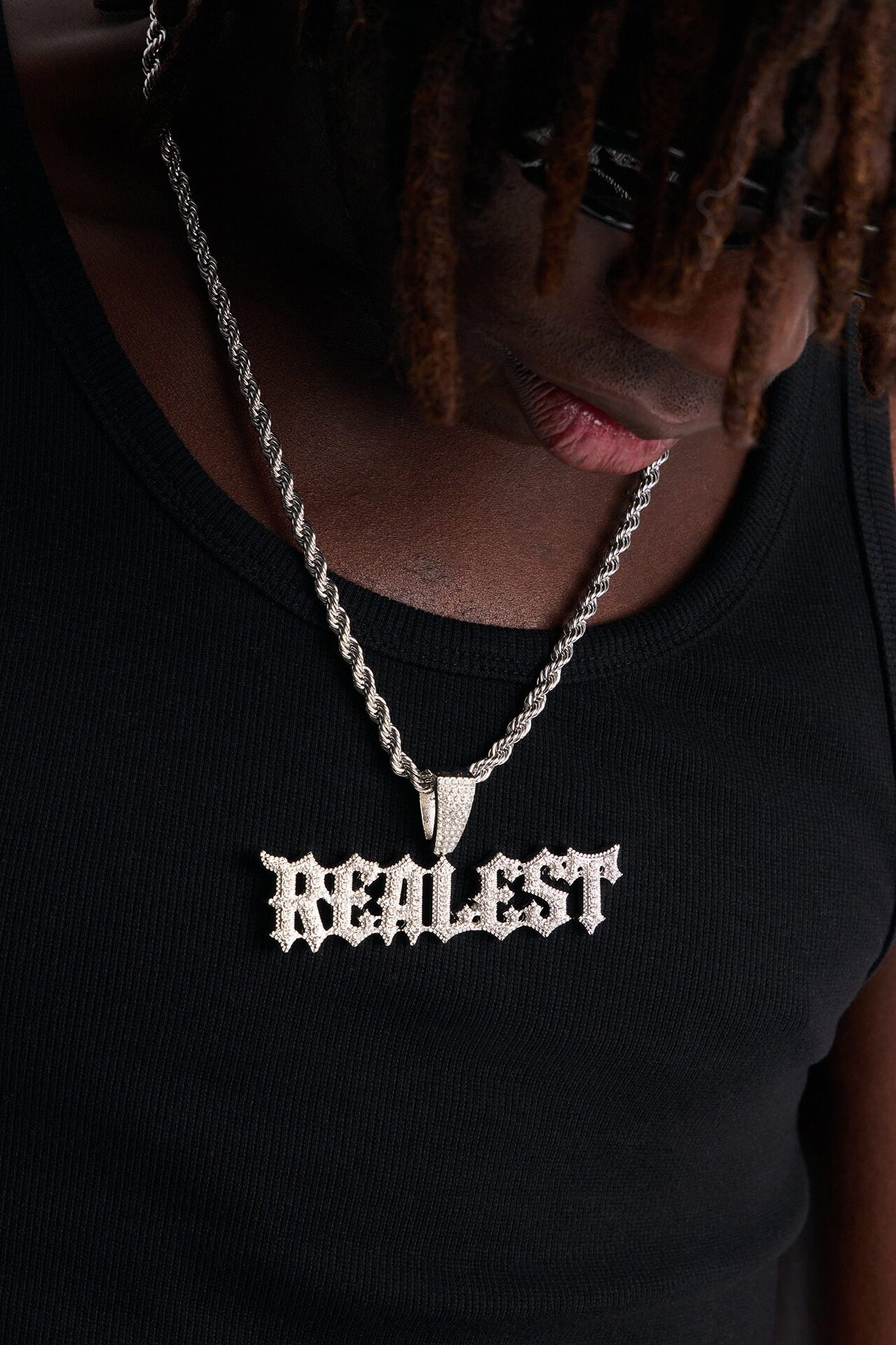 Realest Iced Rope Chain Necklace - Silver