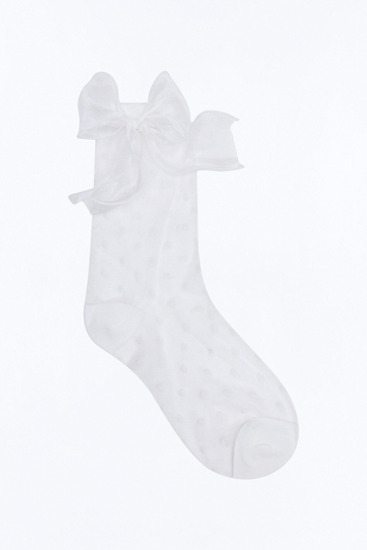 Angel's Kiss Sheer Crew Socks - White
