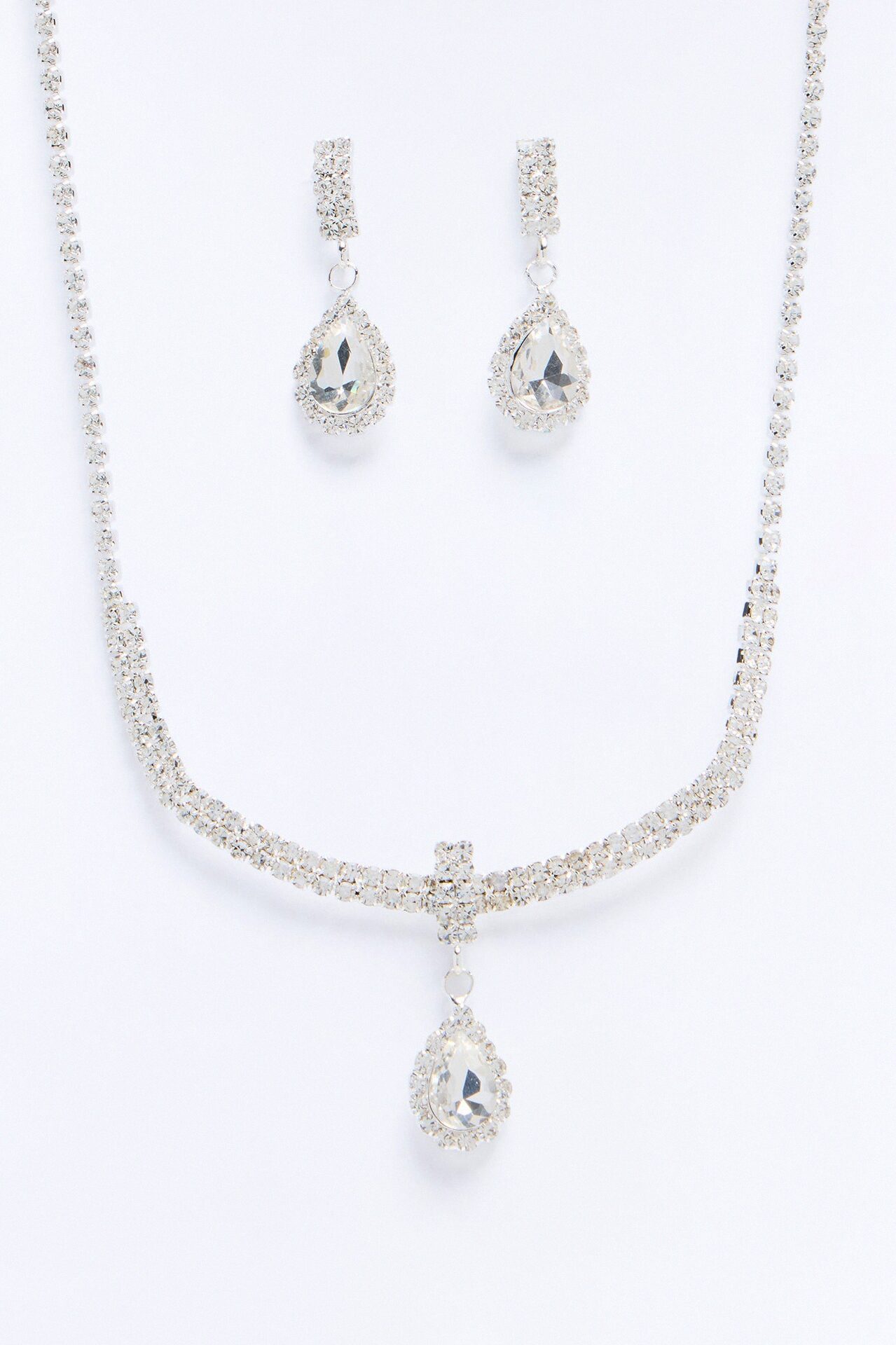 Midnight Moment Necklace And Earring Set - Silver