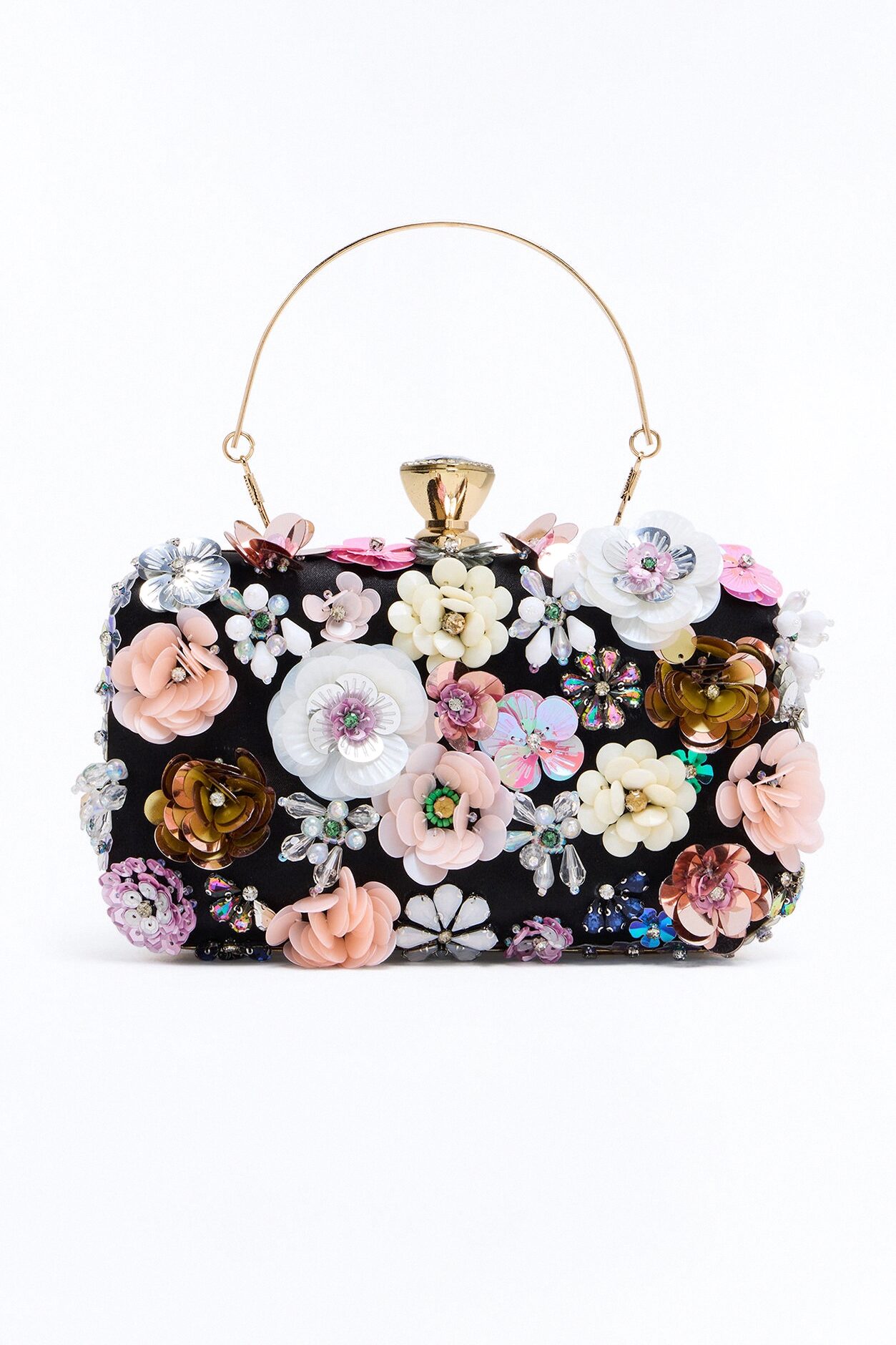 Made With Love Floral Clutch - Black/combo