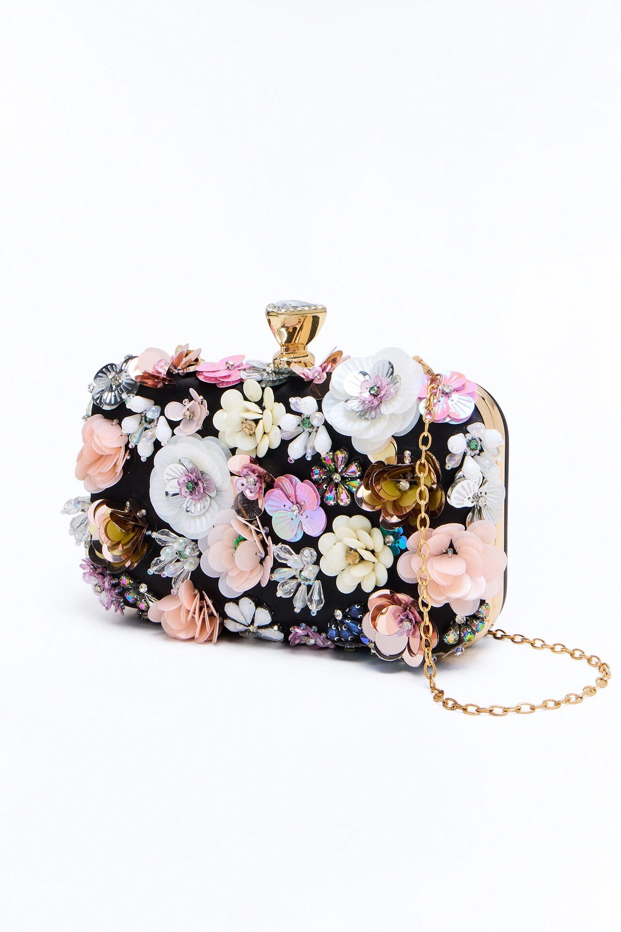 Made With Love Floral Clutch - Black/combo