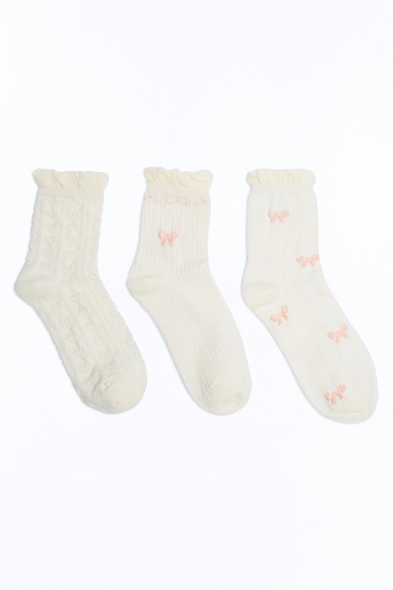 Pretty Little Thing 3 Pack Crew Socks - White/combo