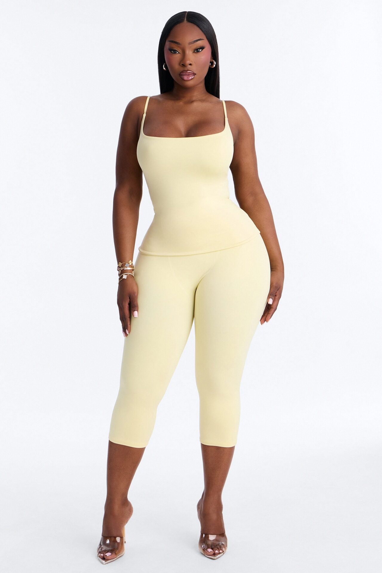 Contour Double Lined Cami Top - Butter Yellow