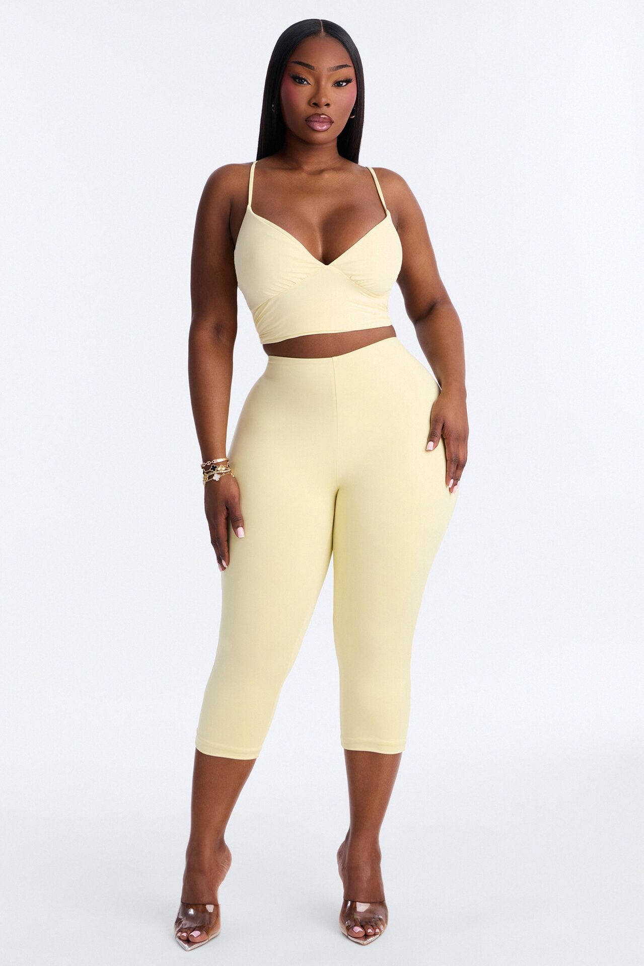 Contour Double Lined Capri Pant - Butter Yellow