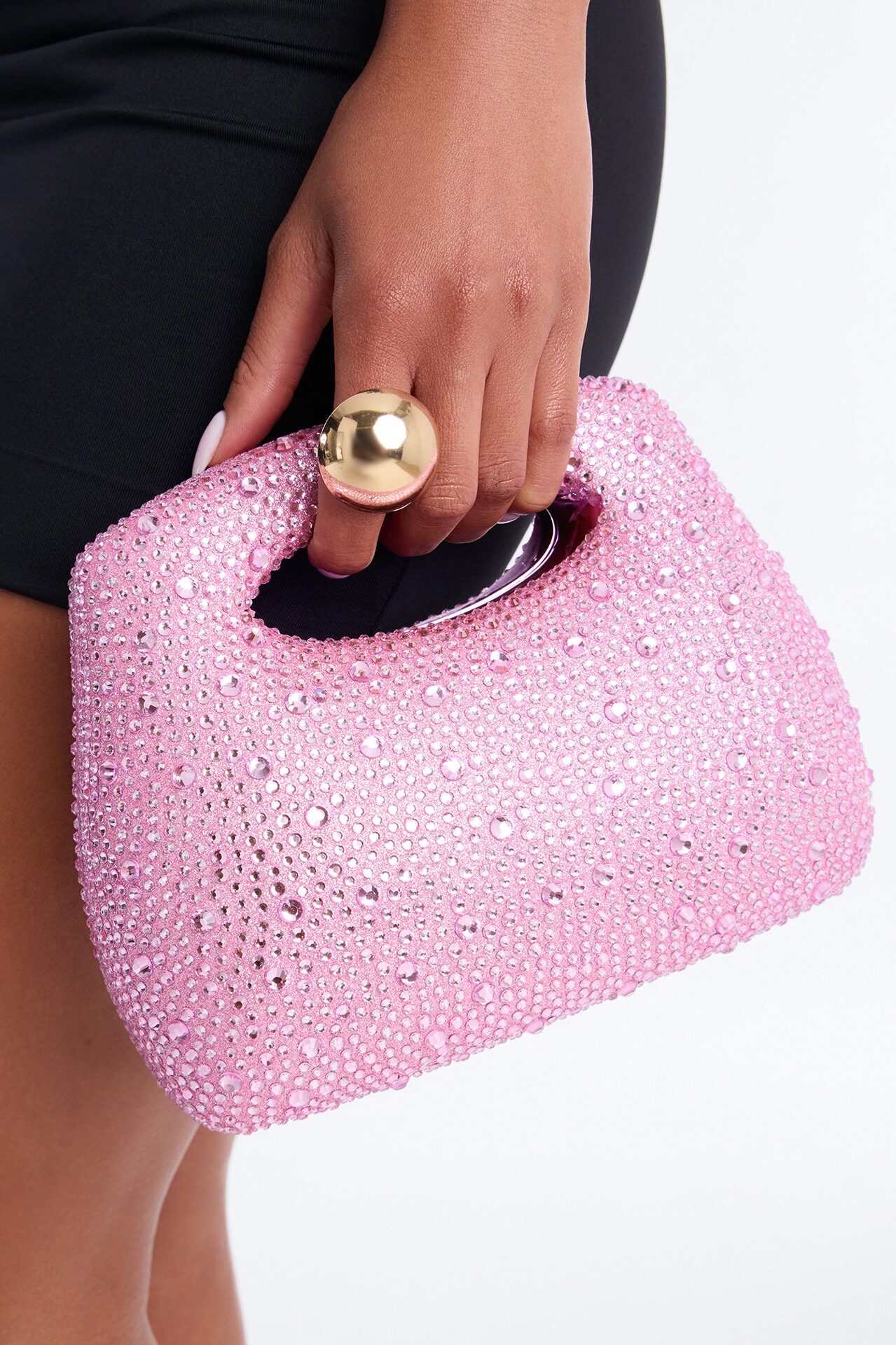 Fireworks Rhinestone Clutch - Pink