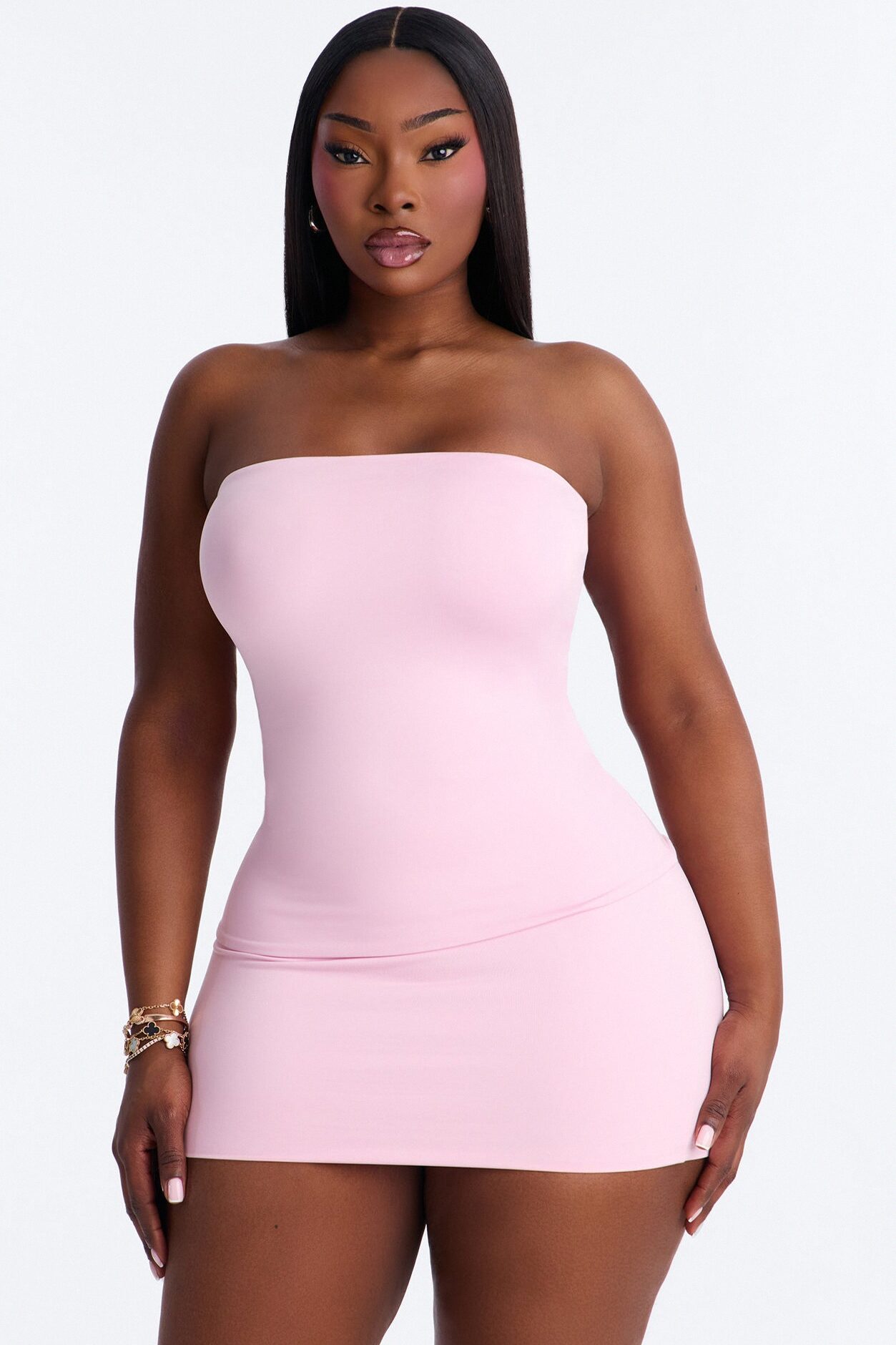 Contour Double Lined Tube Top - Light Pink