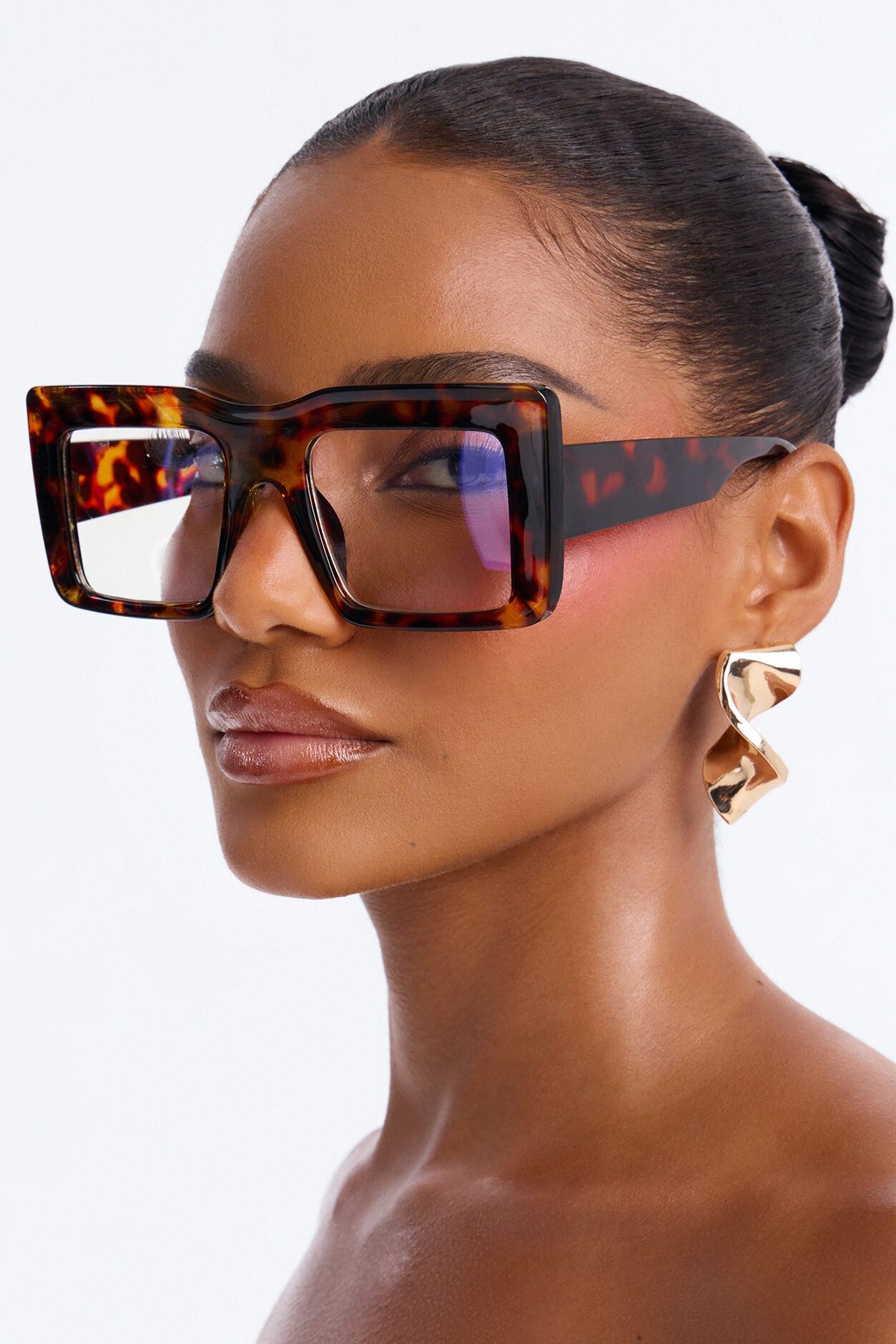 Chunky Flat Top Sunglasses - Tortoise