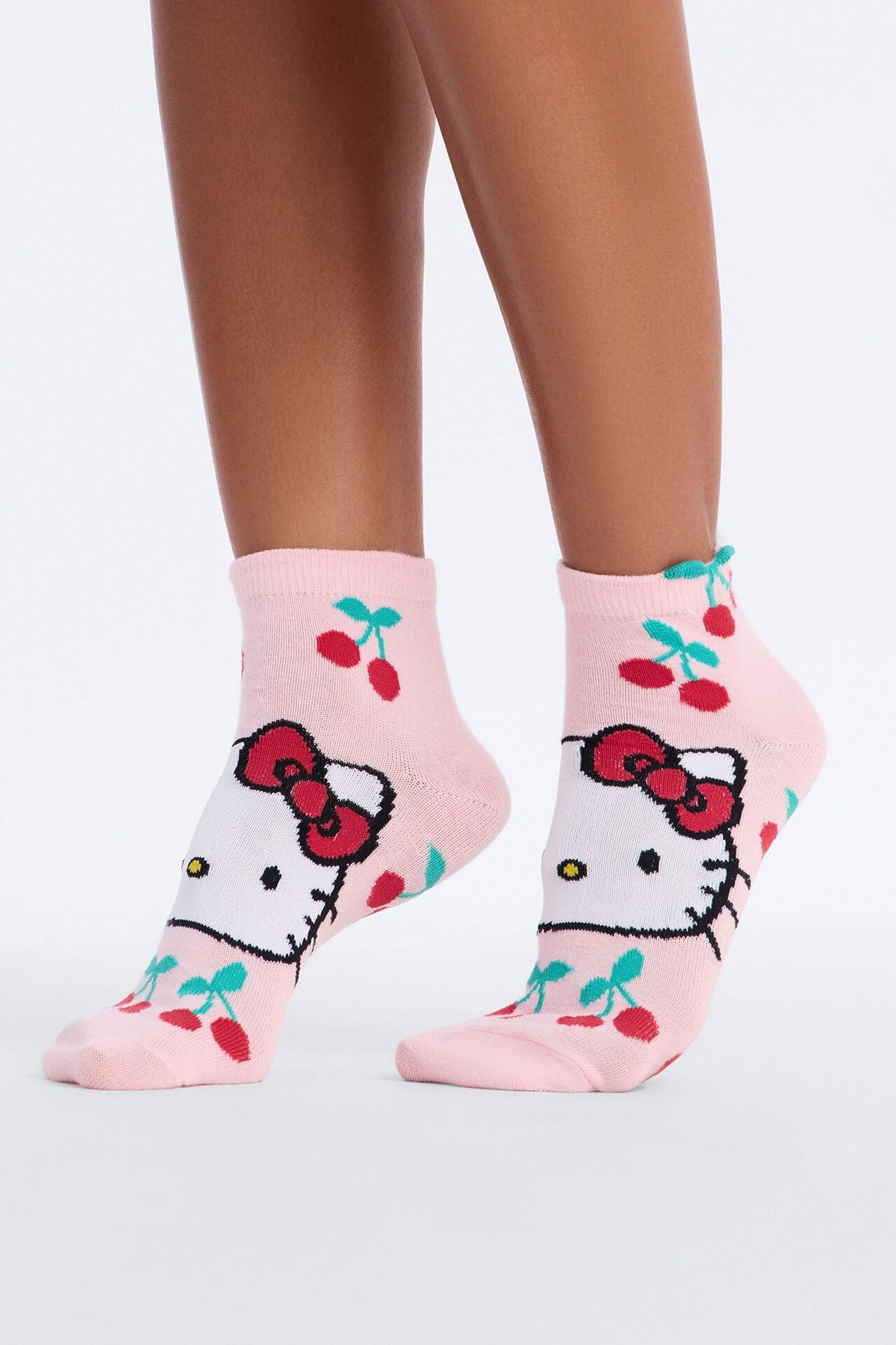 Hello Kitty Cherry Crew Socks - Pink/combo