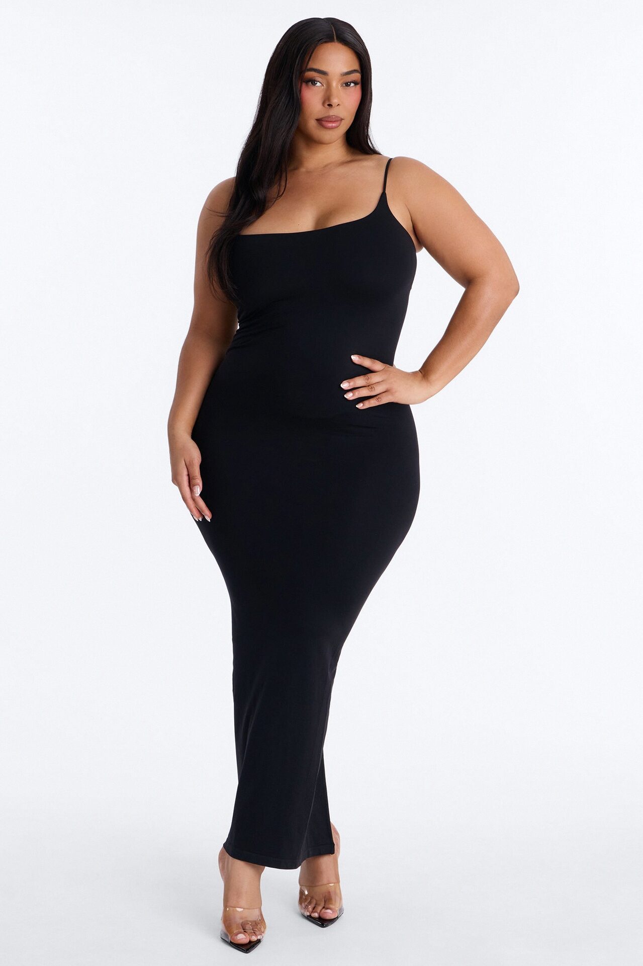 Seamless Smooth Double Lined Maxi Dress - Black