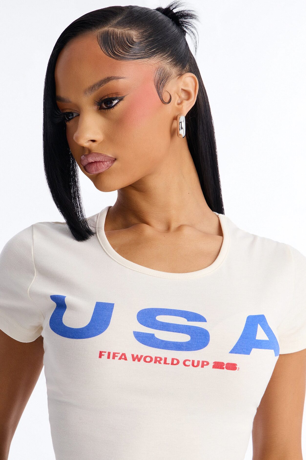 FIFA USA Elite Squad Cropped Tee - Cream