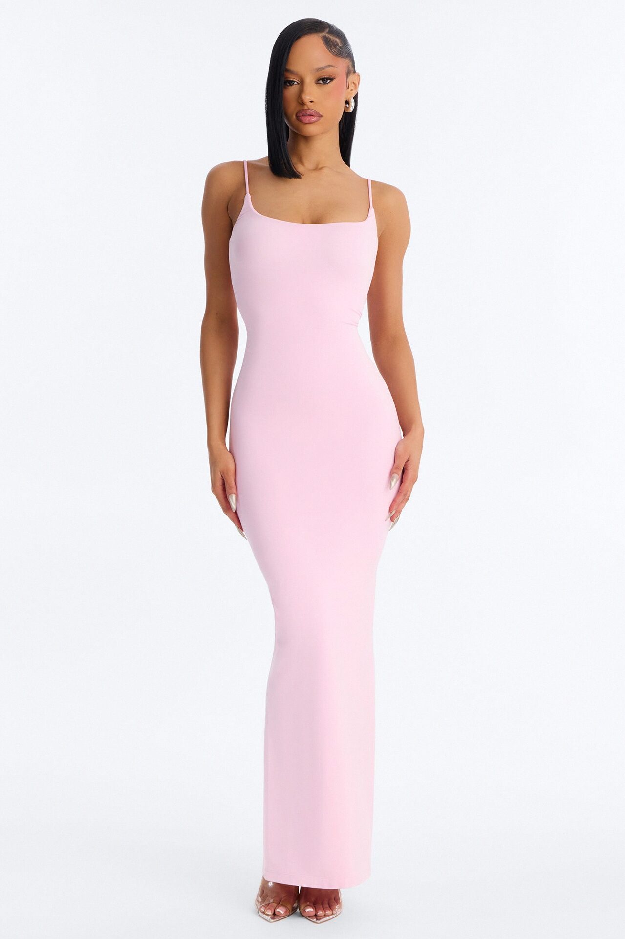 Seamless Smooth Double Lined Maxi Dress - Light Pink