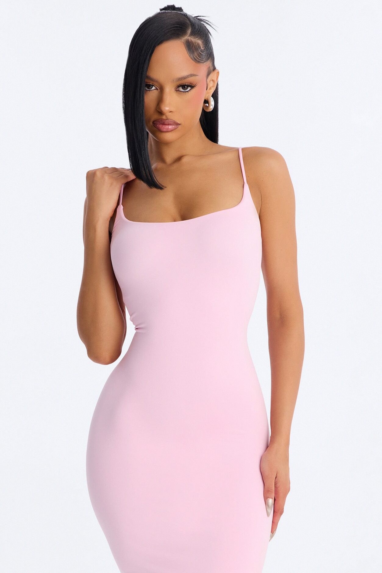 Seamless Smooth Double Lined Maxi Dress - Light Pink
