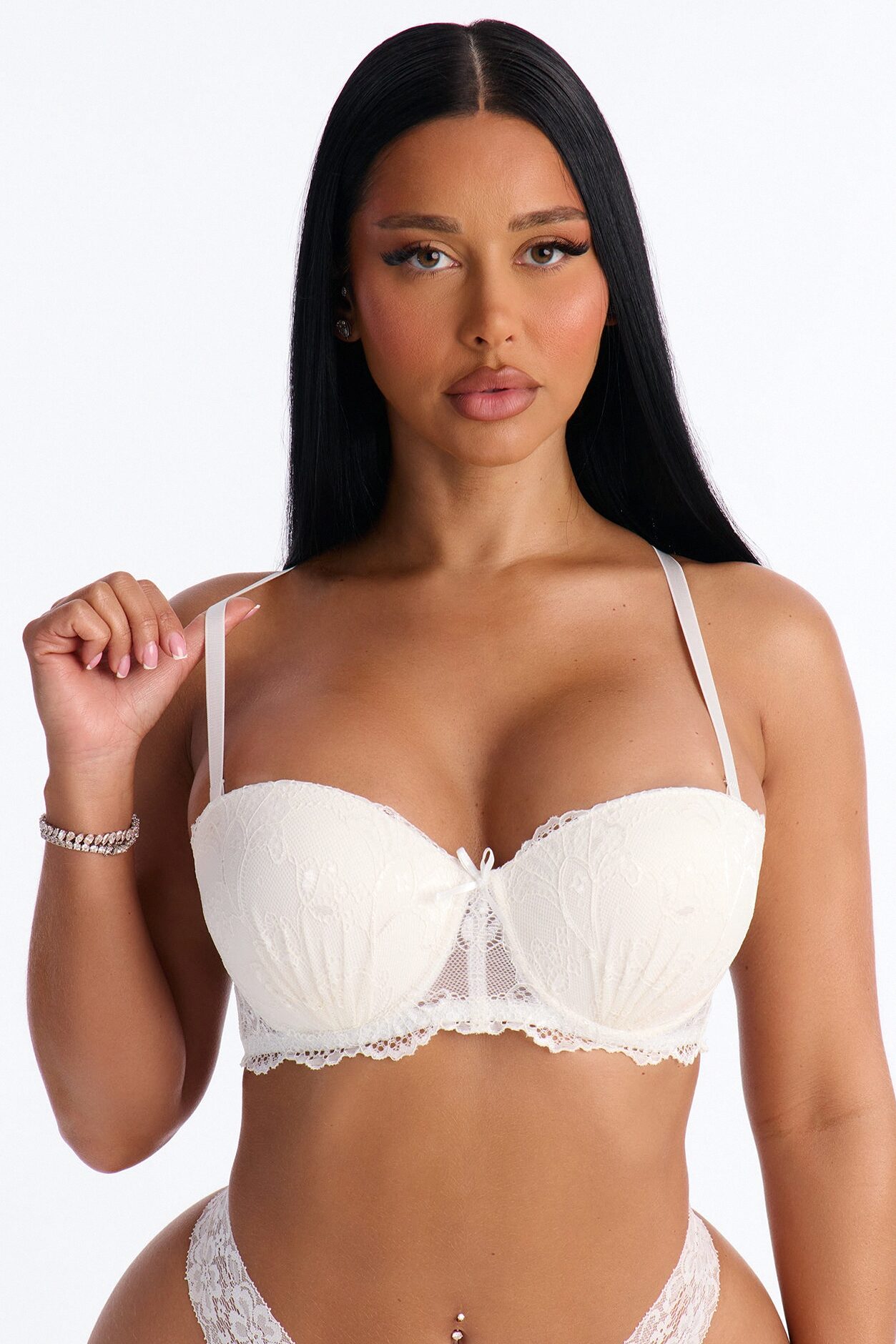 Daily Lover Lace Extreme Push Up Strapless Multi-Way Bra - Ivory