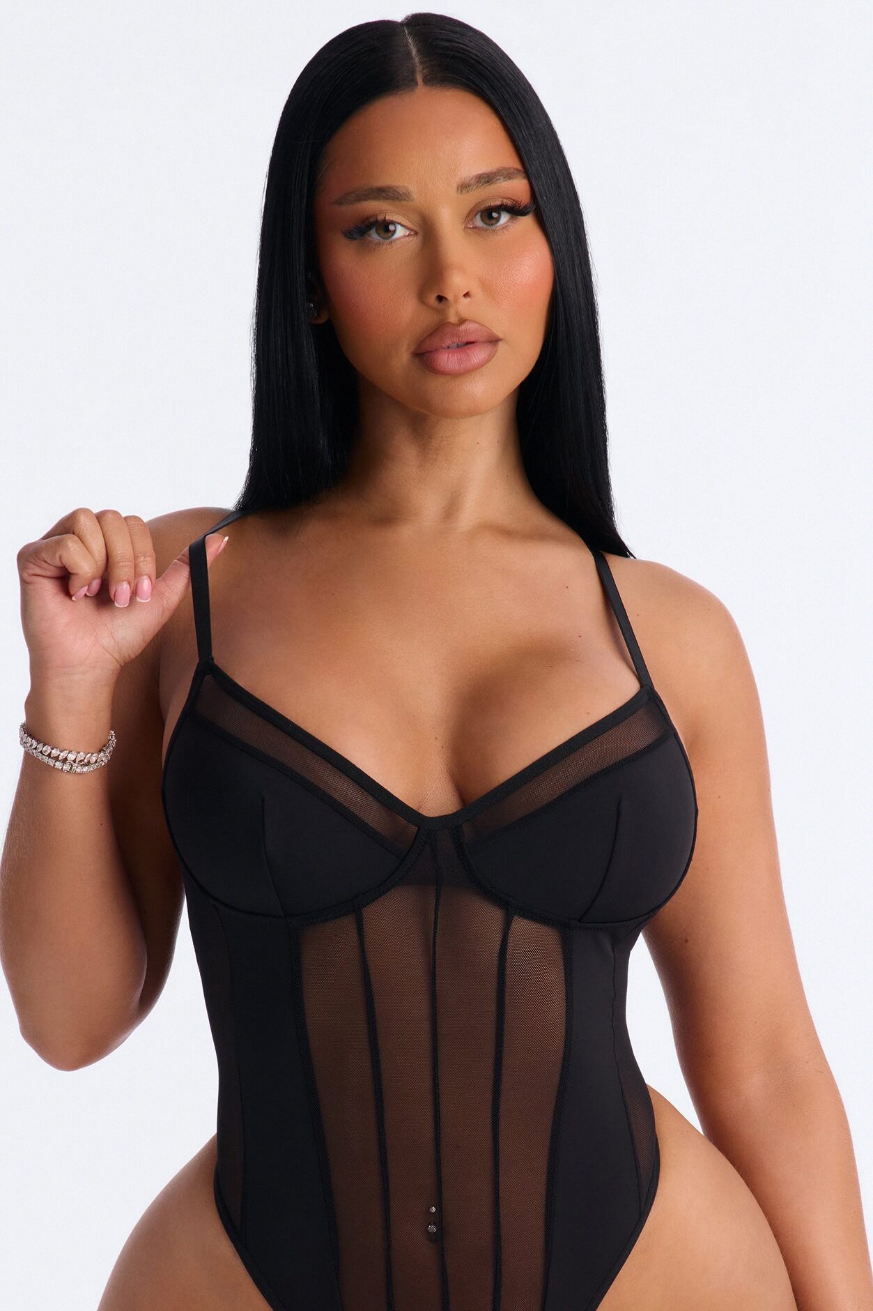 Body Like This Mesh Teddy - Black