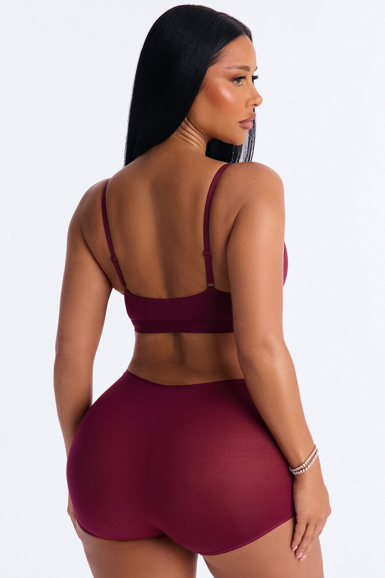 Light As A Feather Microfiber Scoop Bralette - Wine