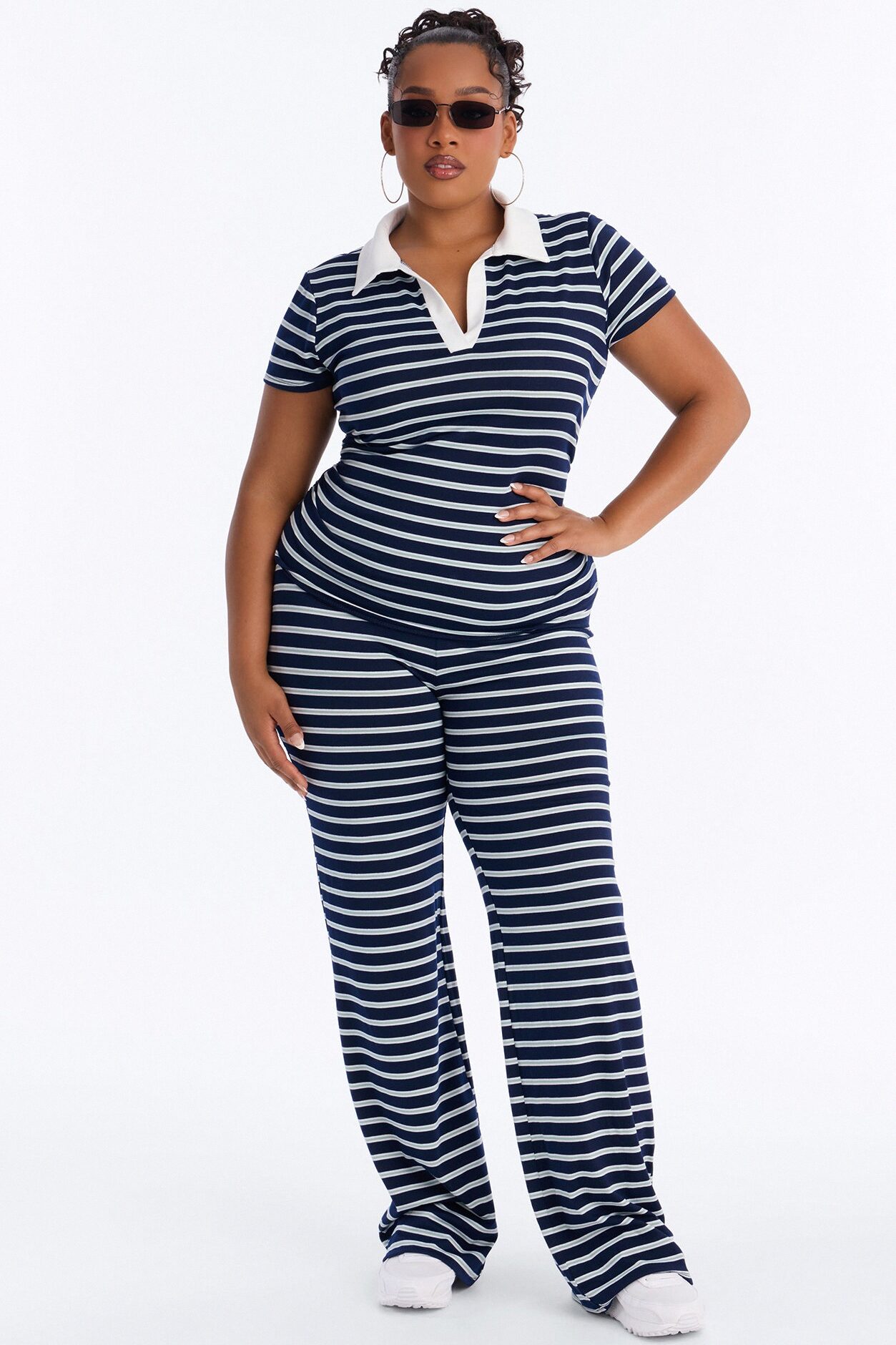 Optimist Striped Polo Pant Set - Navy/combo