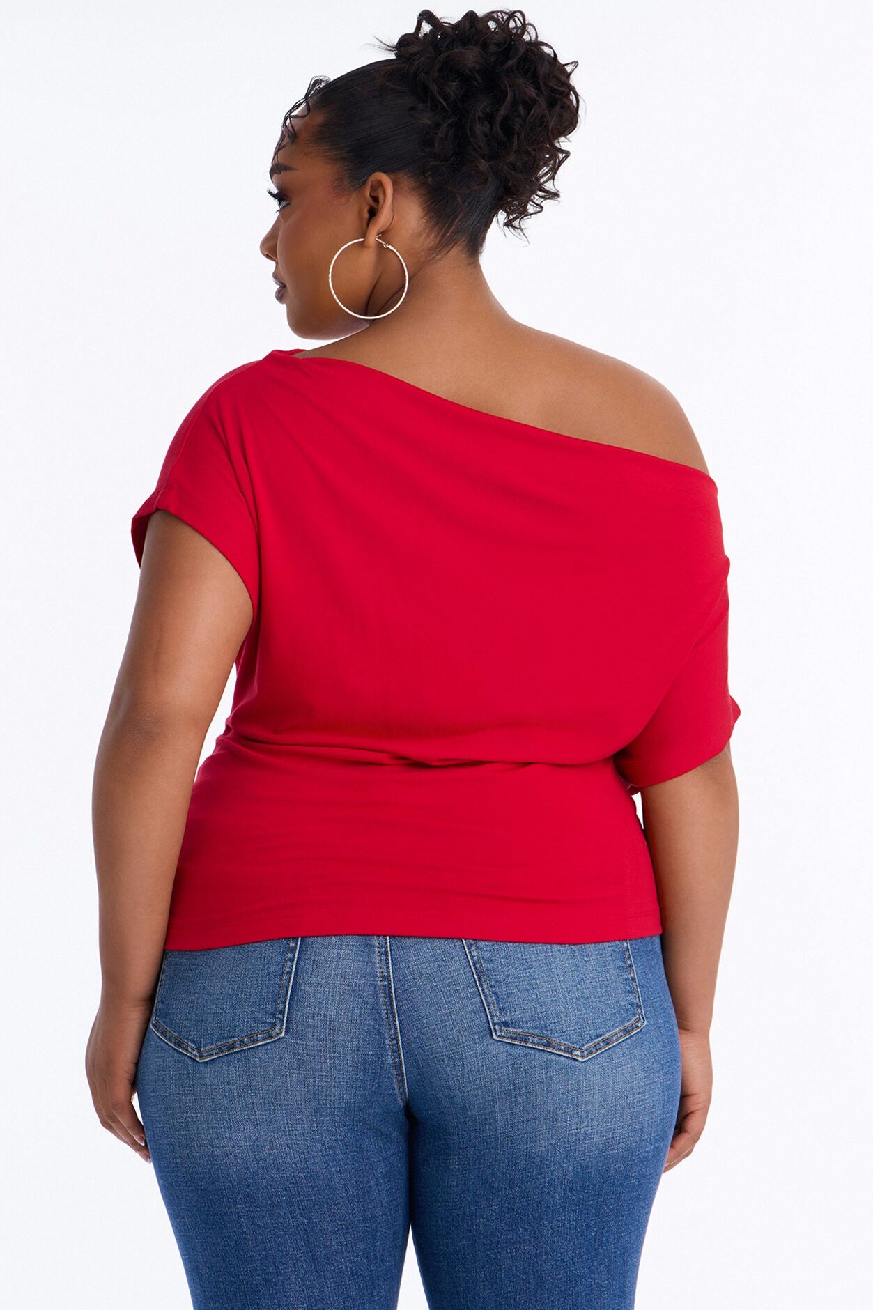 Eva Effortless One Shoulder Top - Red
