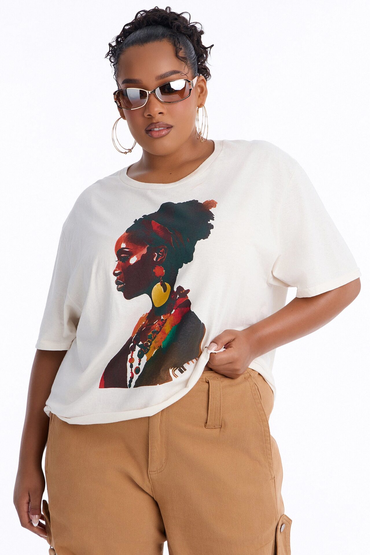 Beautiful Women Oversized Tee - Natural