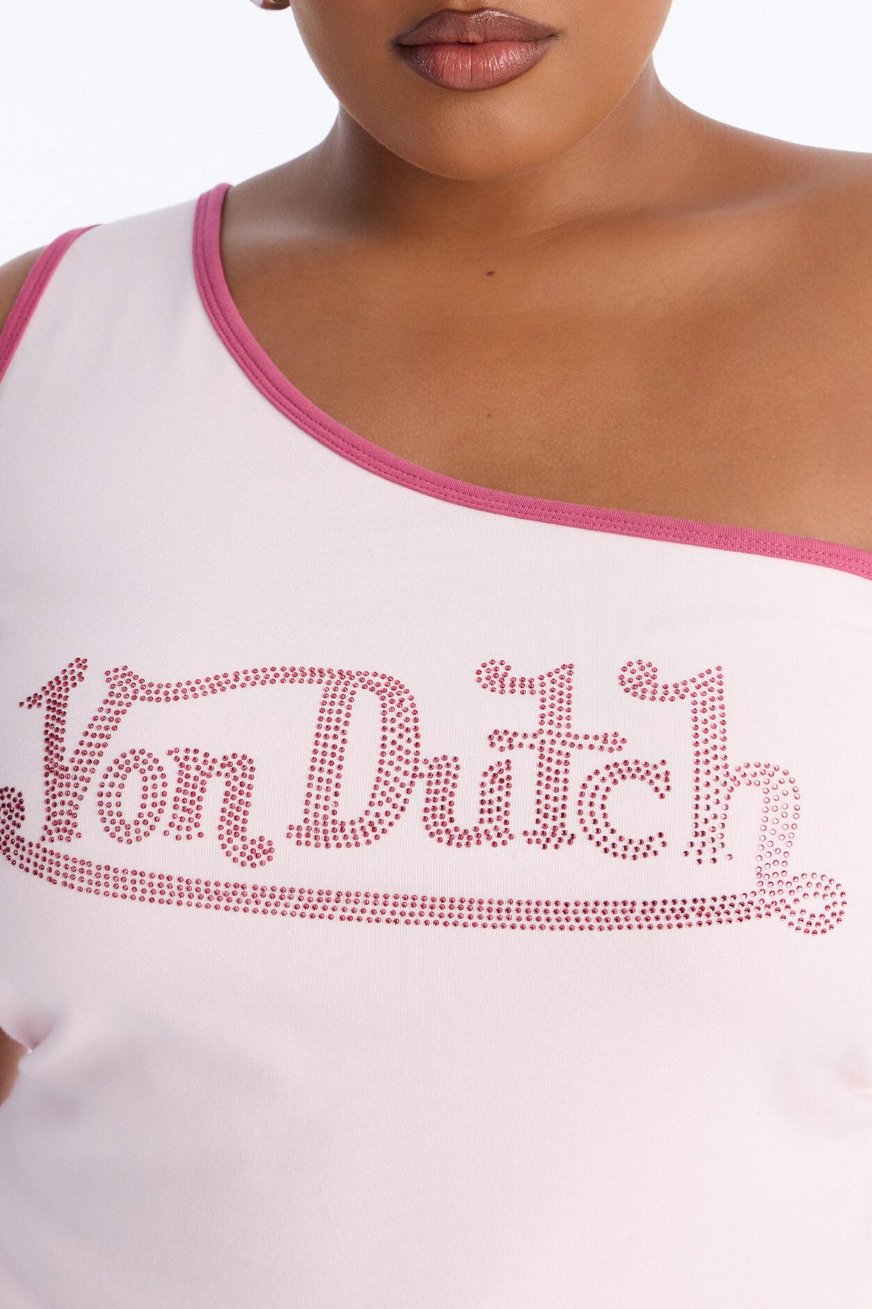 Von Dutch Angel Baby One Shoulder Top - Pink