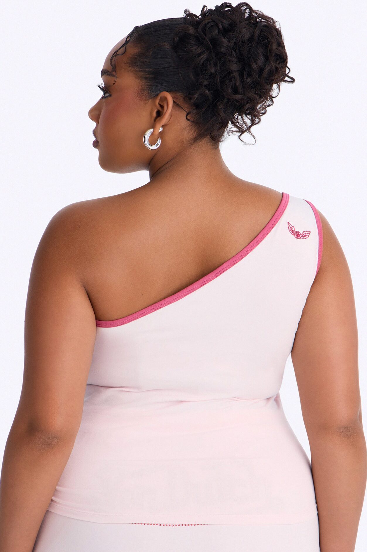 Von Dutch Angel Baby One Shoulder Top - Pink