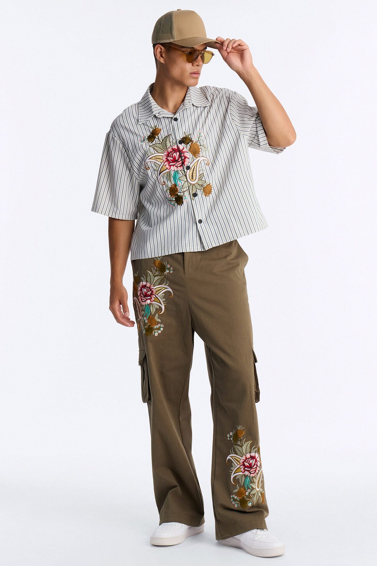Bloomfall Paisley Button Up Shirt - Light Blue