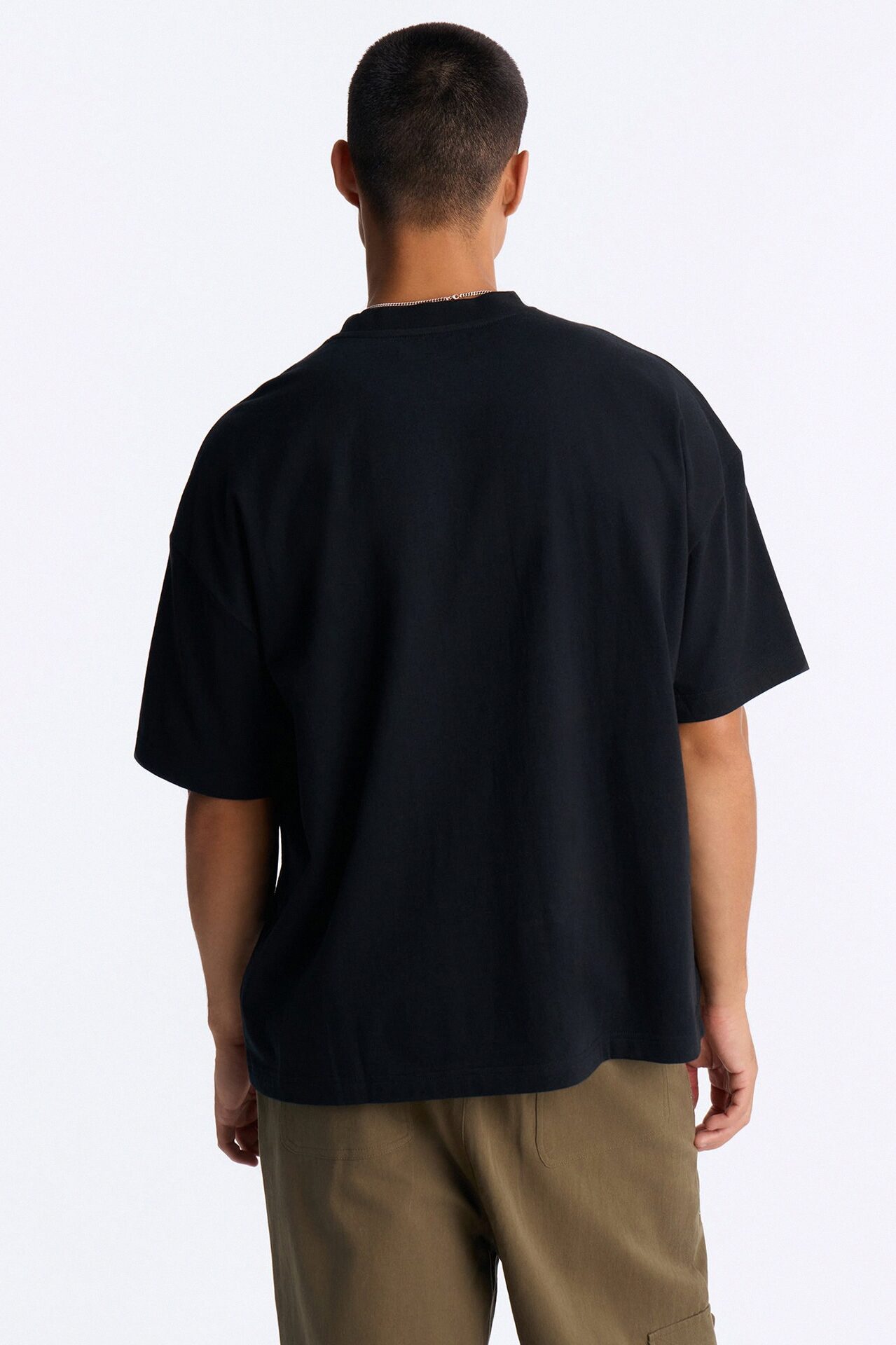 Blessed Floral Oversized Embroidered Short Sleeve Tee - Black