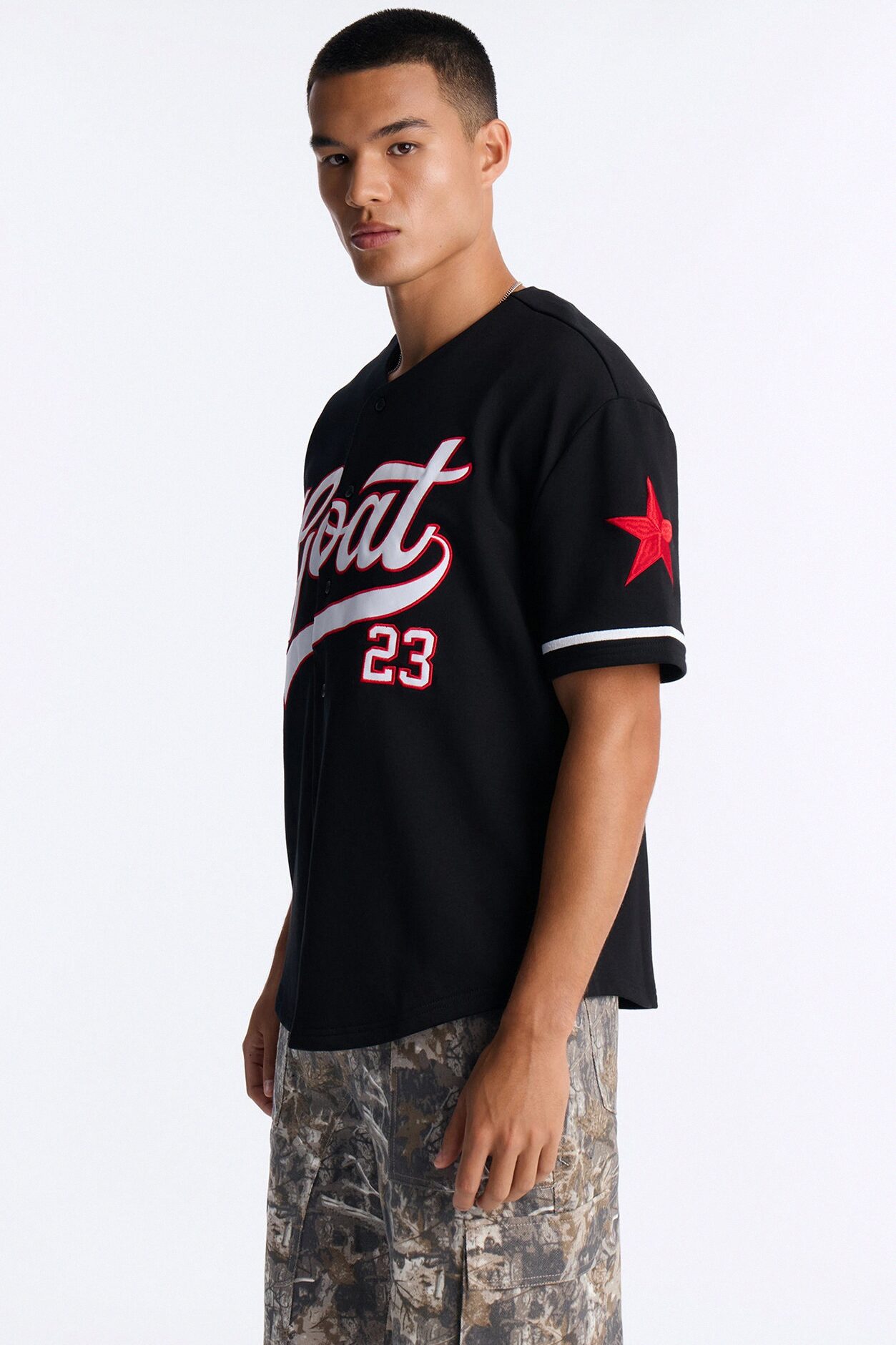 GOAT Patch Baseball Jersey - Black