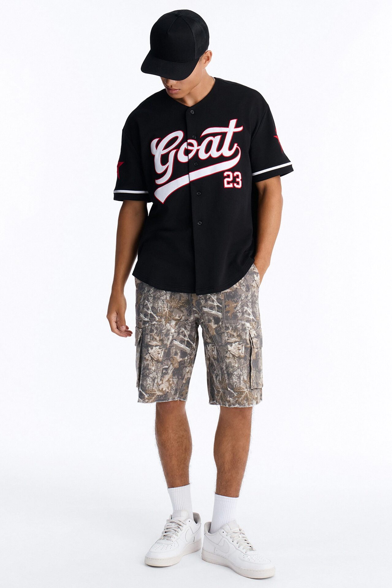 GOAT Patch Baseball Jersey - Black