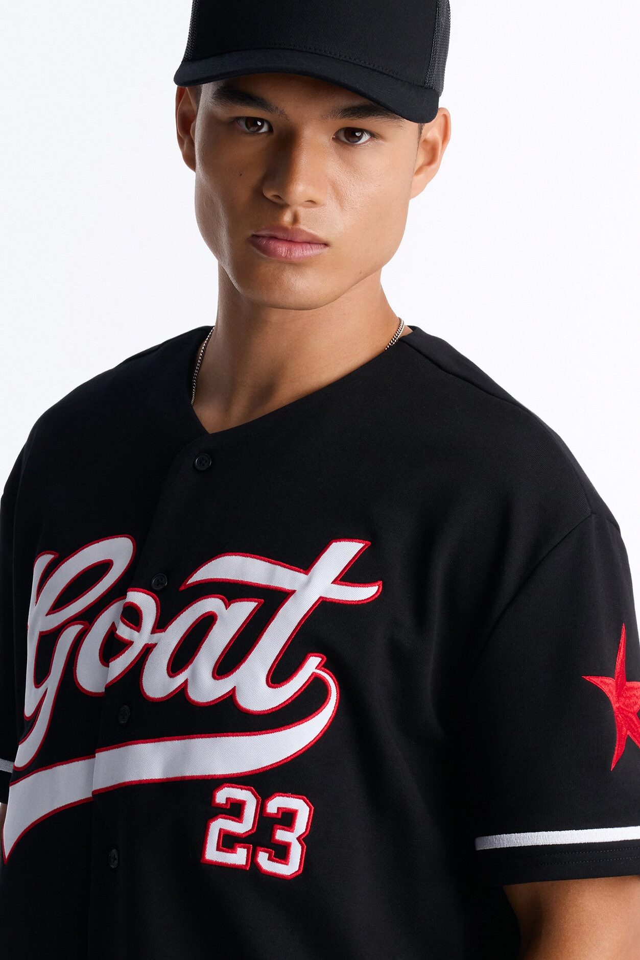 GOAT Patch Baseball Jersey - Black