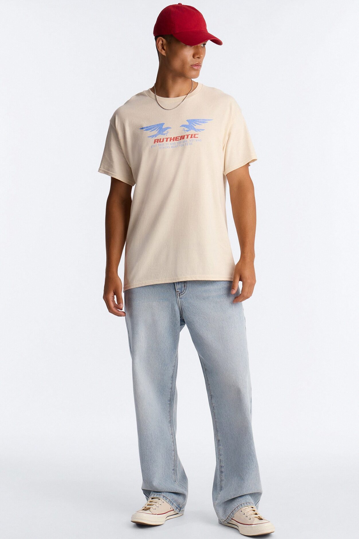 Authentic Oversized Short Sleeve Tee - Natural