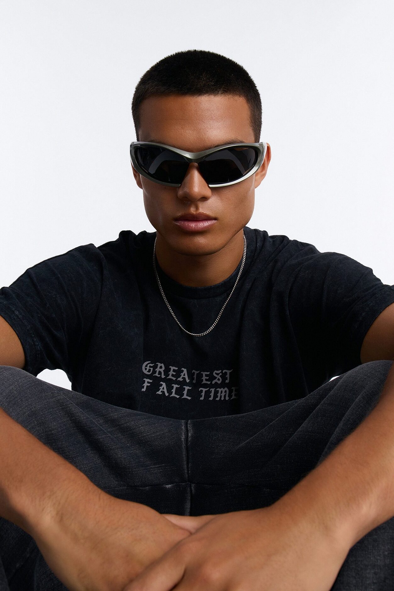 Frosted Metamorphosis Square Sunglasses - Grey