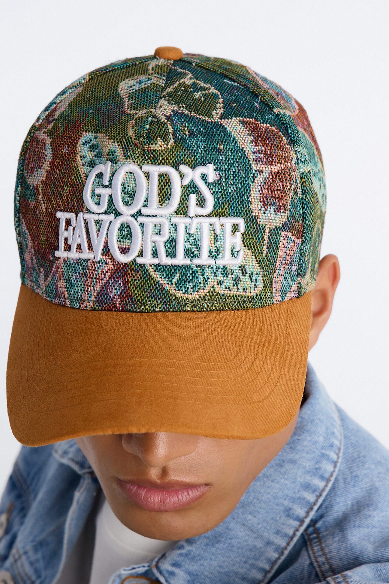 God's Favorite Tapestry Snapback Cap - Multi Color