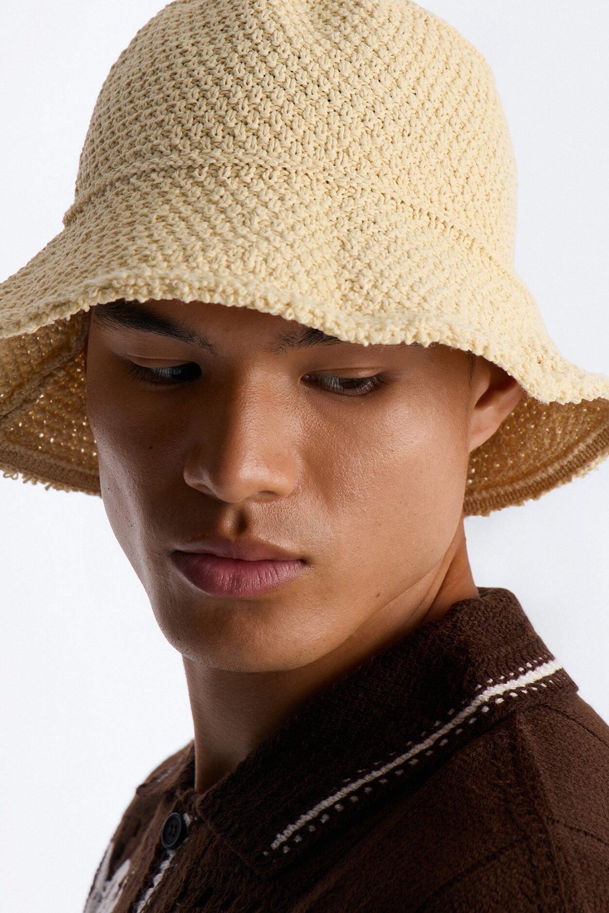 Watching The Sunset Woven Bucket Hat - Cream
