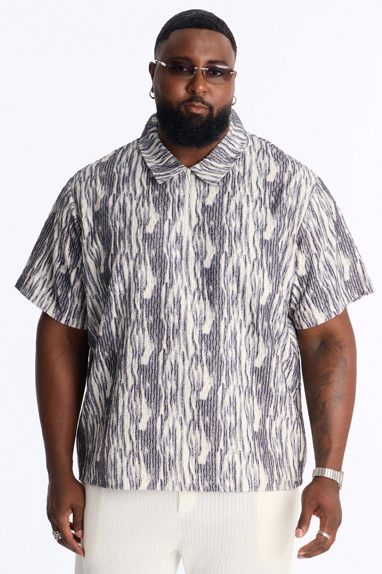 Starry Night Quarter Zip Polo - Blue/combo