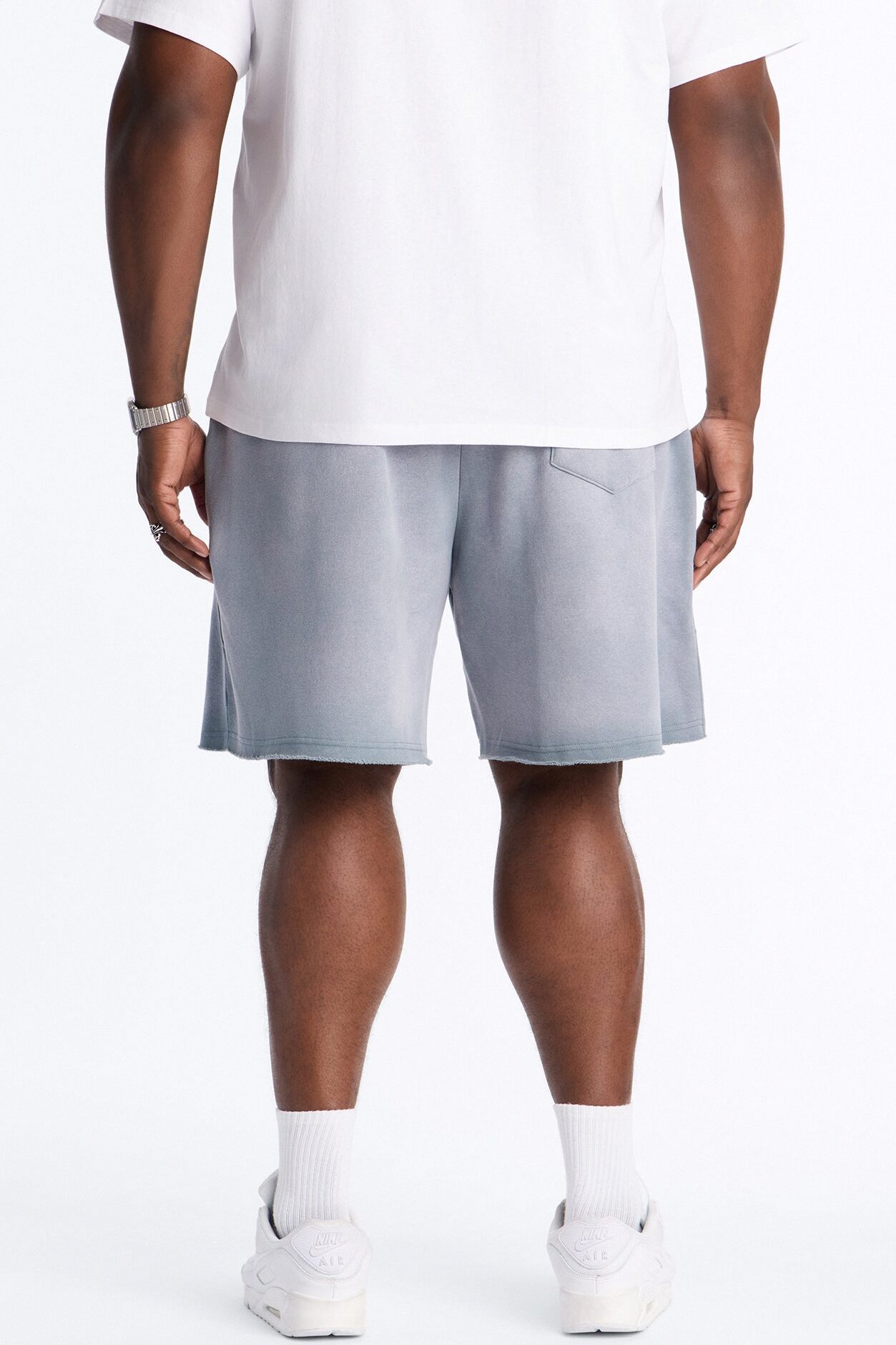 Boiler Washed Raw Hem Sweatshort - Slate Blue